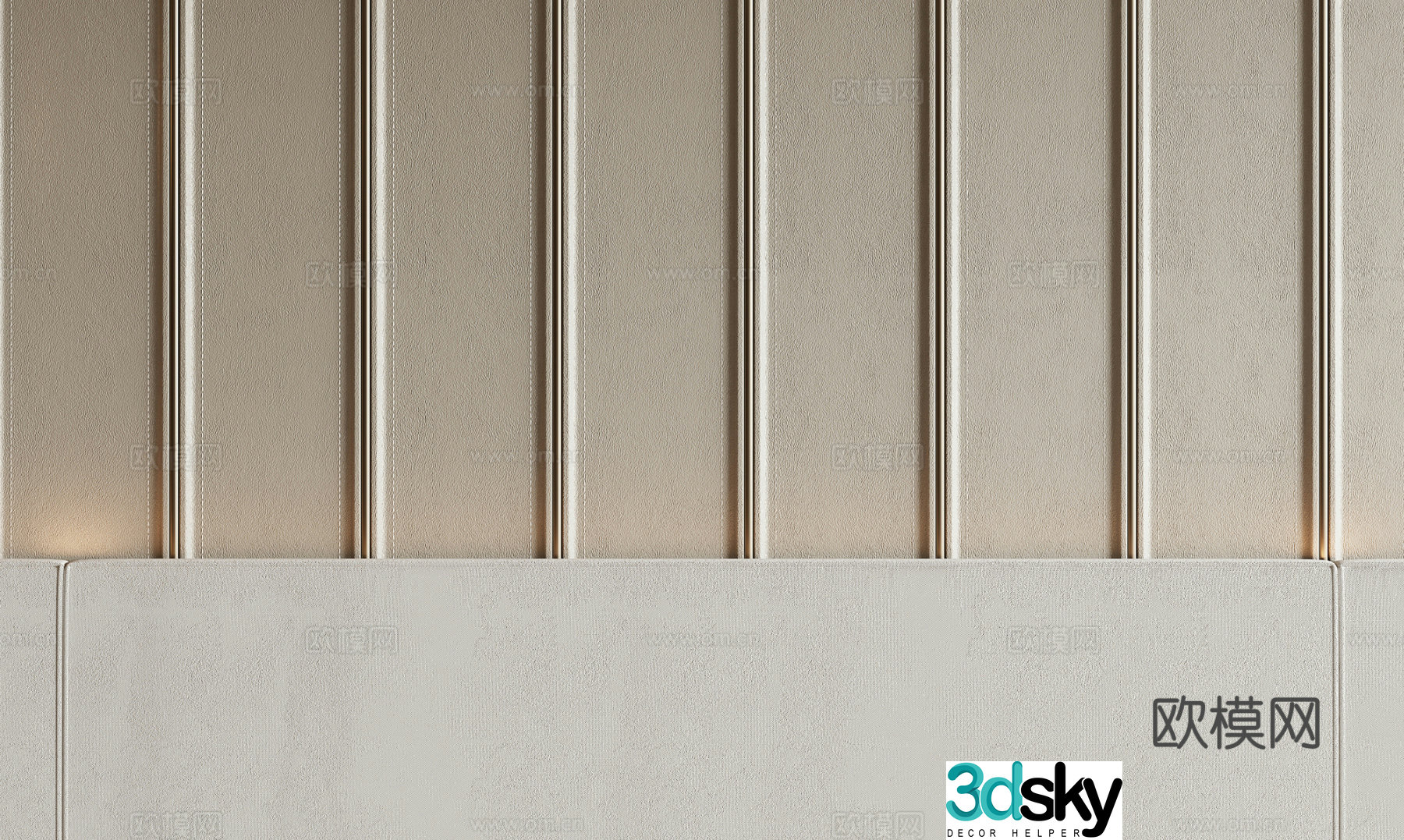 Modern hard bag wall panel 3d model