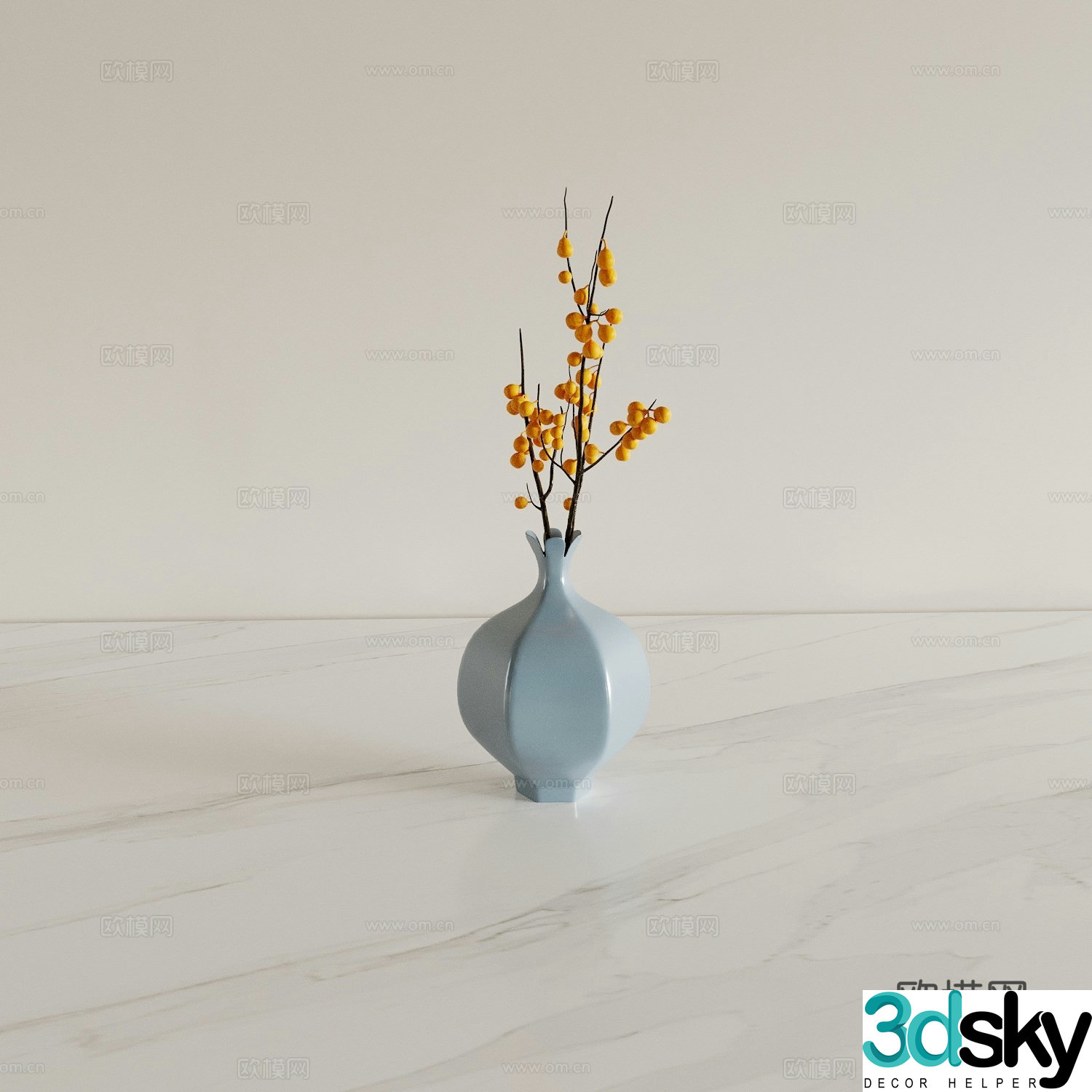 Vase Flower Art Flower Arrangement 3D Model