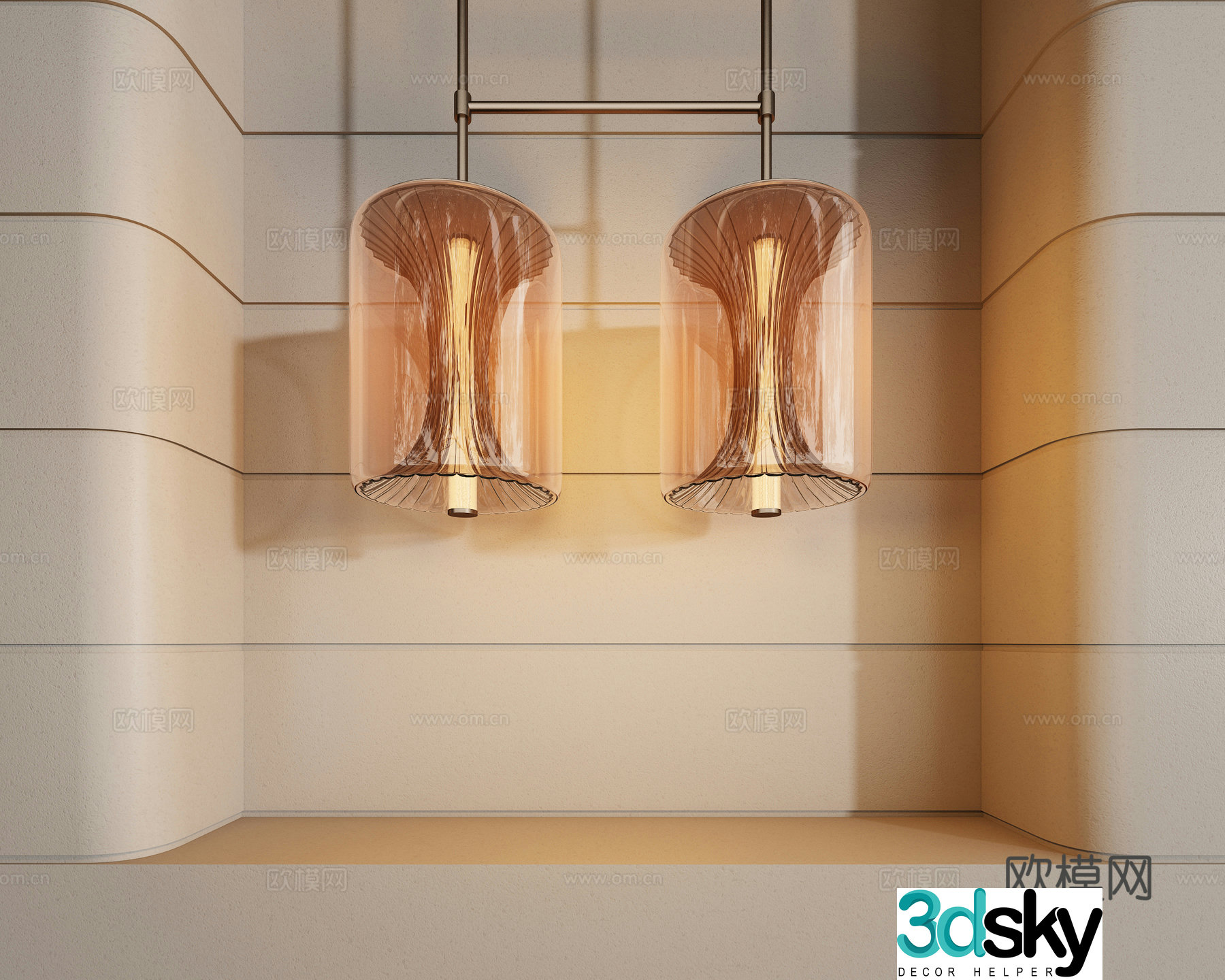 Light luxury chandeliers glass chandeliers 3D model