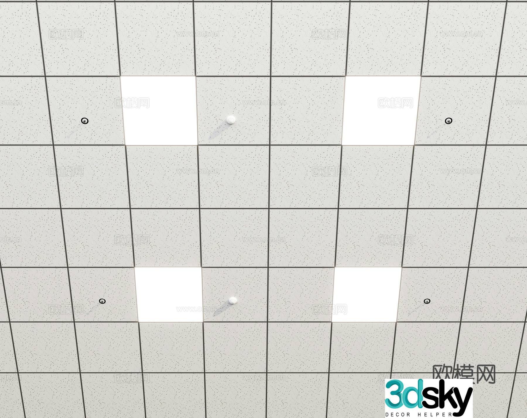 Mineral wool board ceiling 3d model