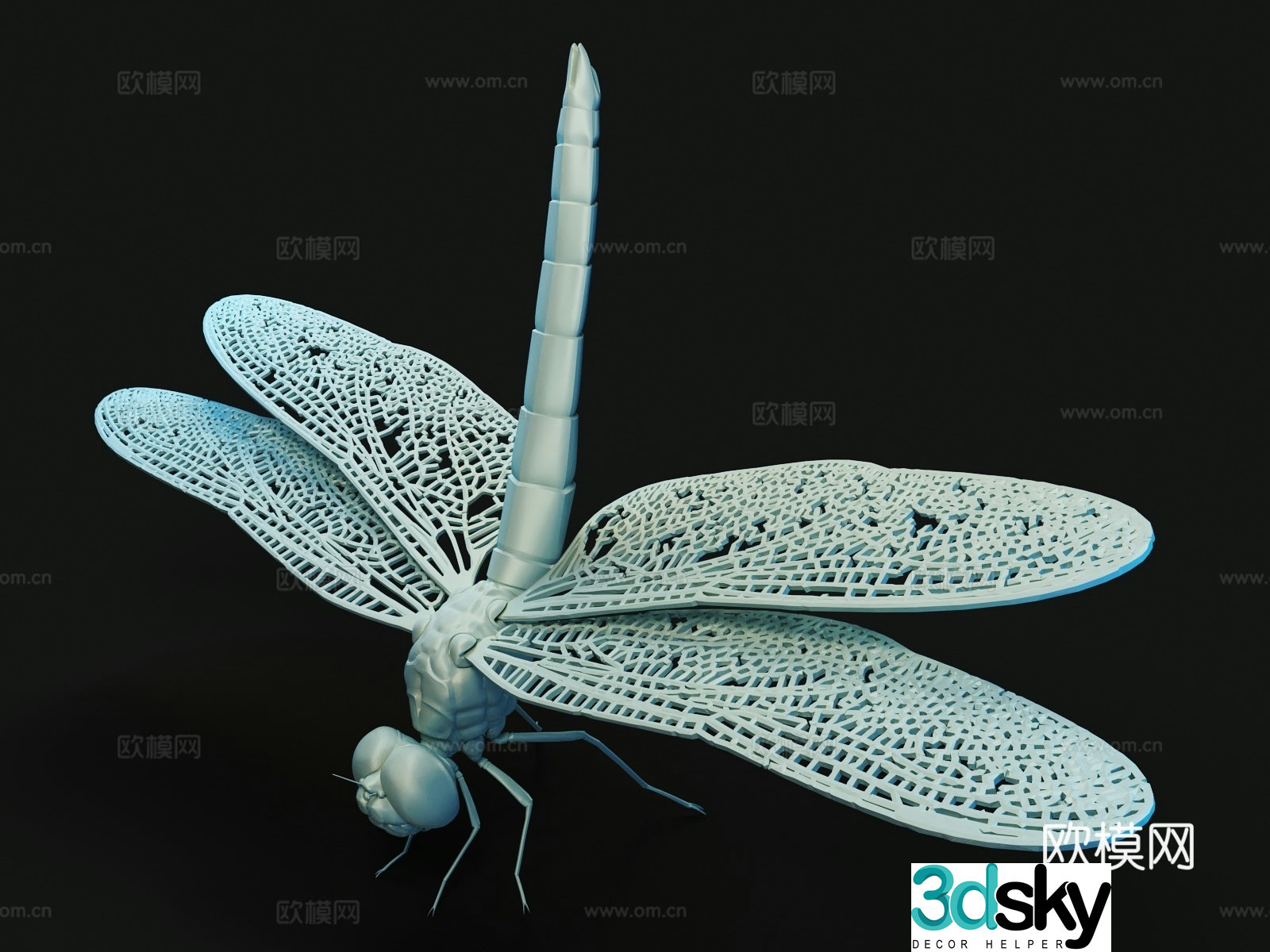 Dragonfly Insect Sculpture 3D Model