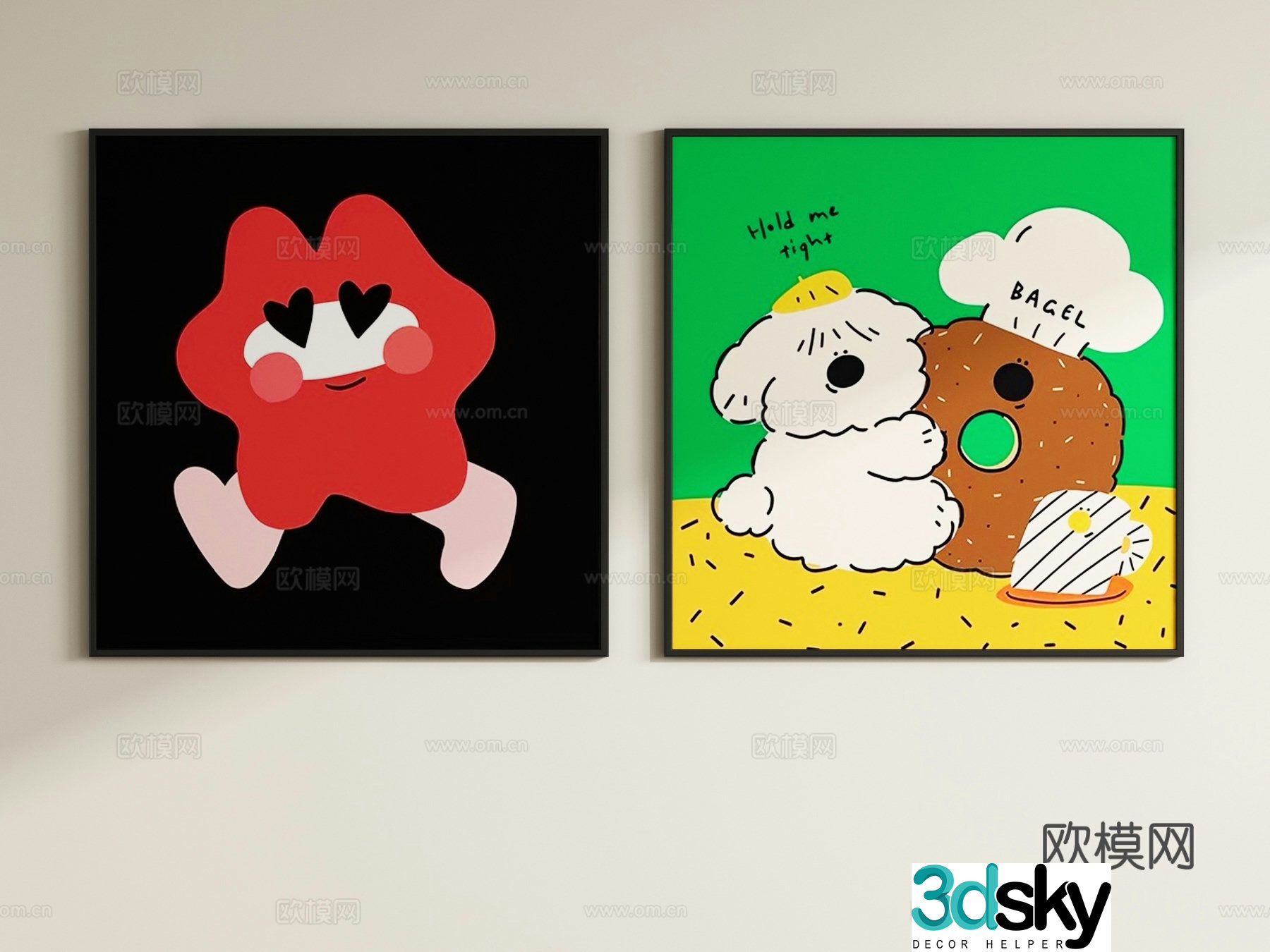 Modern children’s decorative paintings hanging paintings 3d model