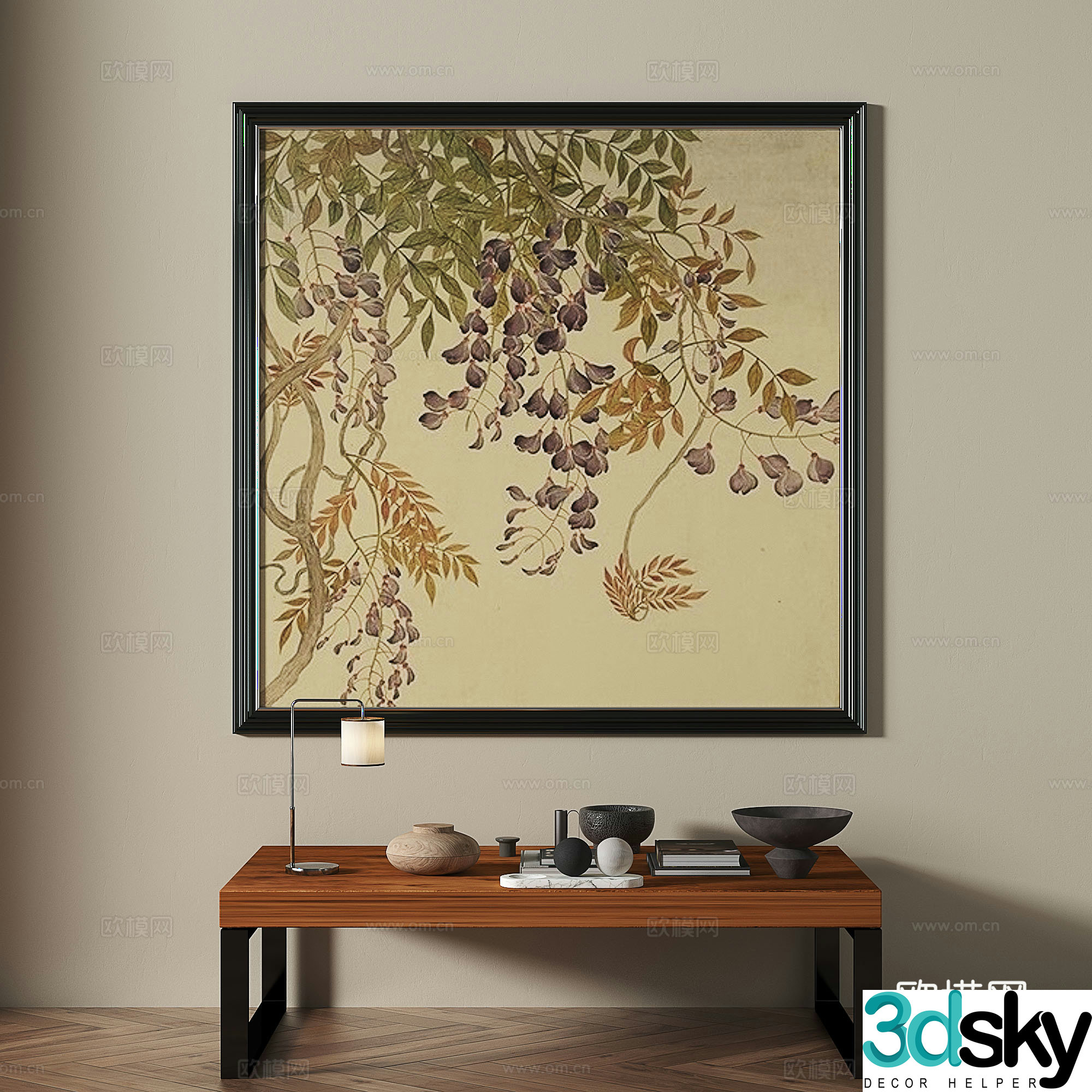 Middle-aged art painting decorative painting 3d model