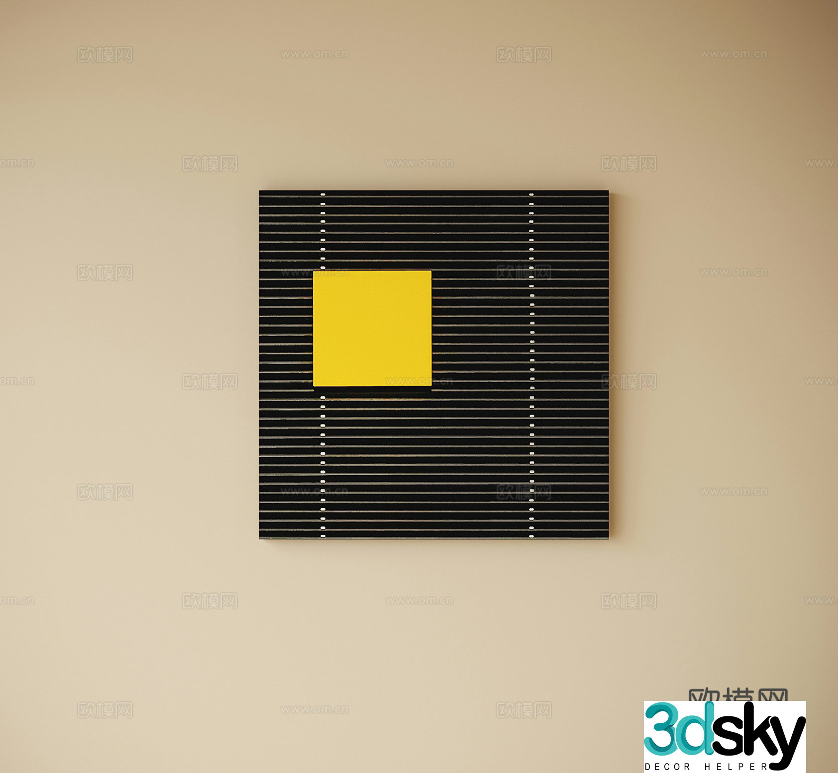 Modern simple drawing children’s hanging painting 3d model
