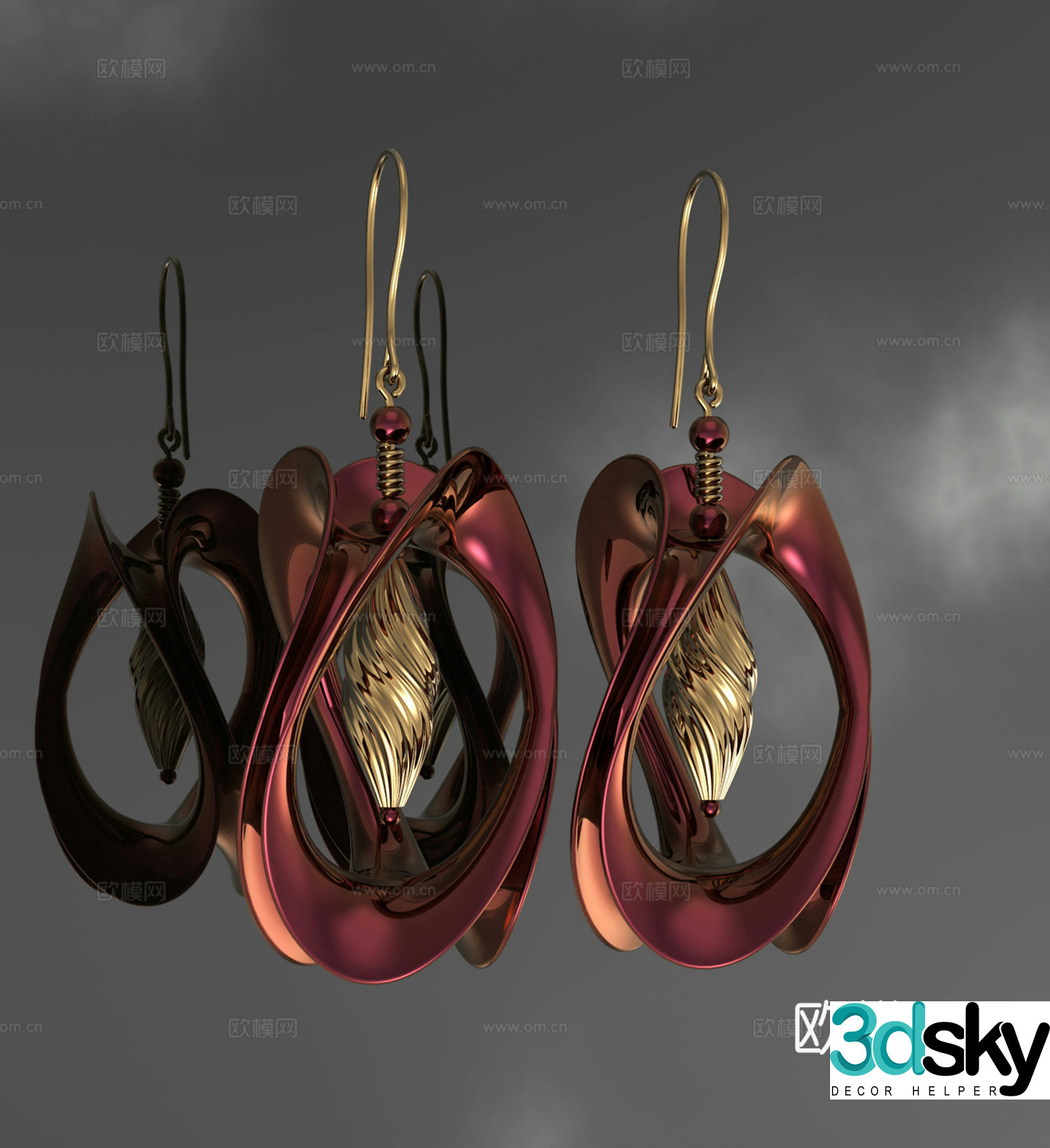 Earrings Jewelry Jewelry 3d Model