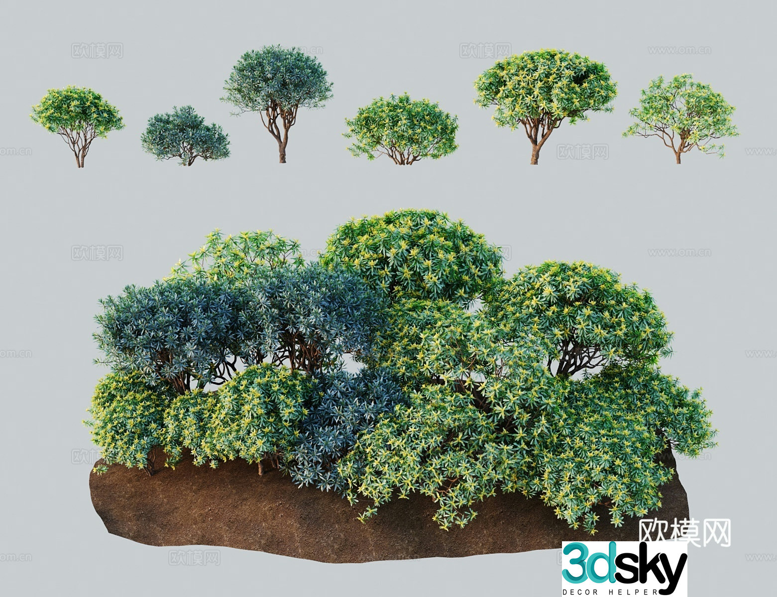 Modern landscape tree Willow Qilin 3D model