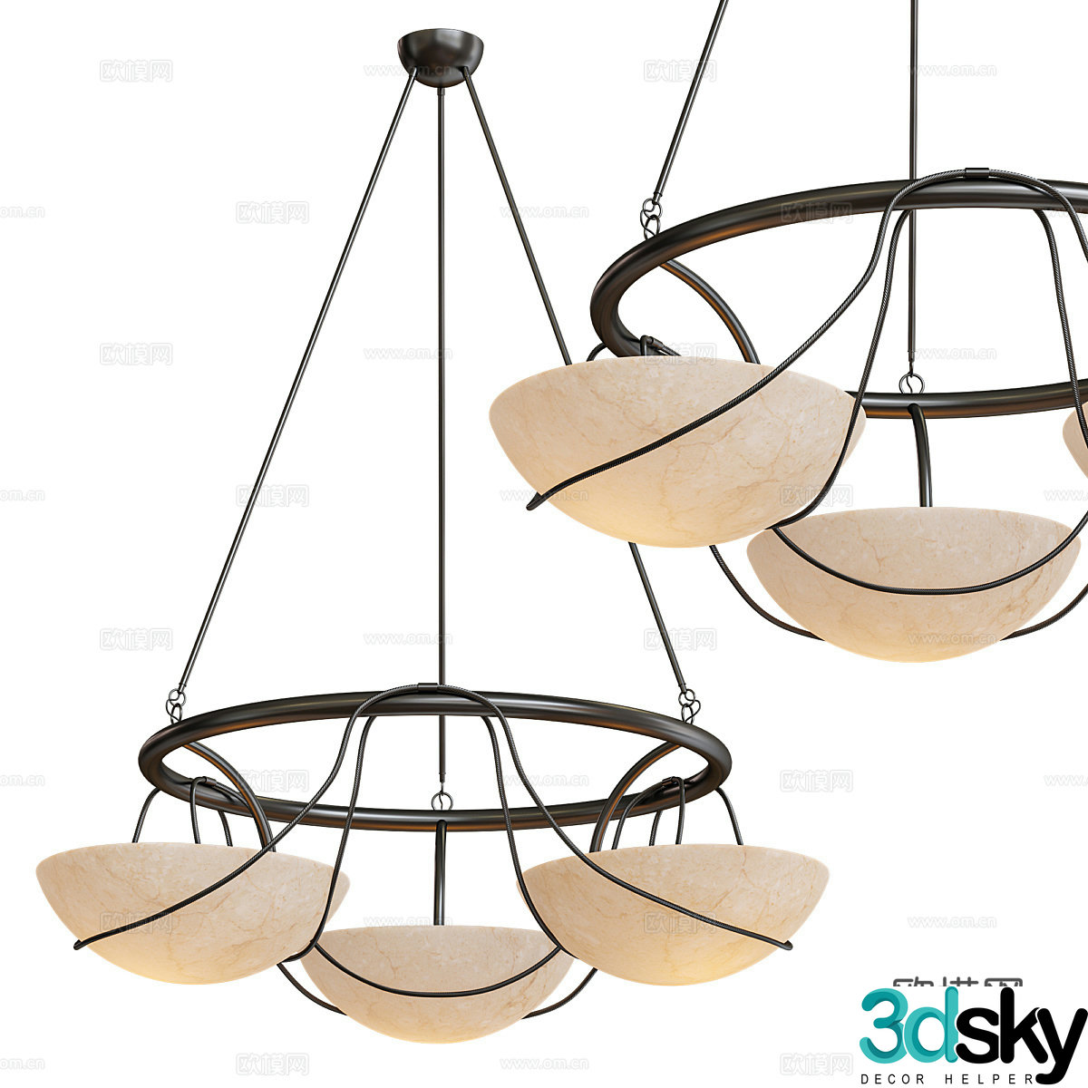 American Craft Chandelier 3D Model