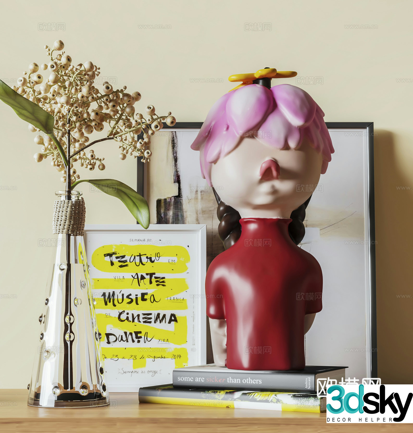 Modern desktop ornaments Sculpture Book 3d model