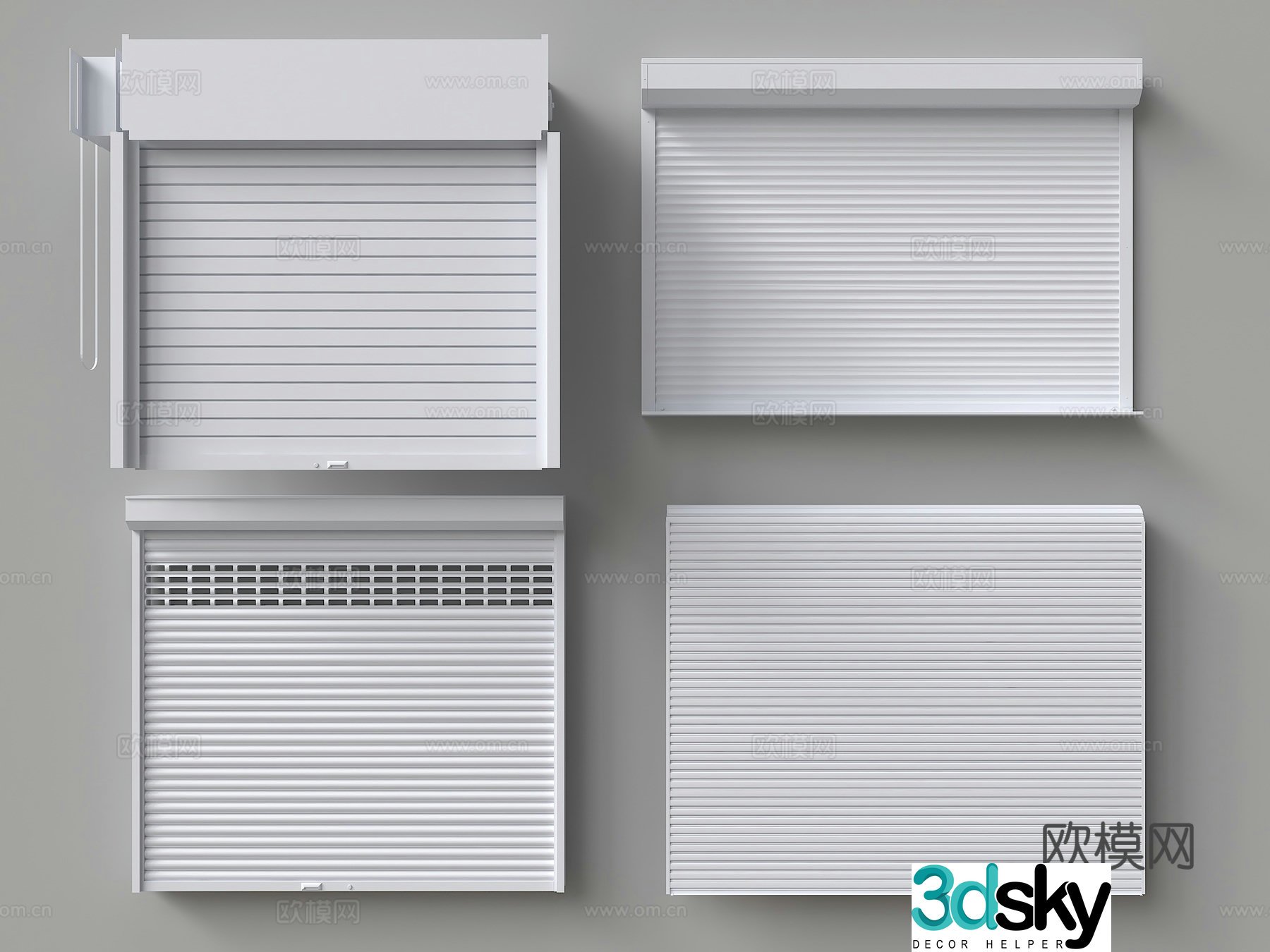 Modern roller shutter door Rolling gate Garage door Factory warehouse door 3D model