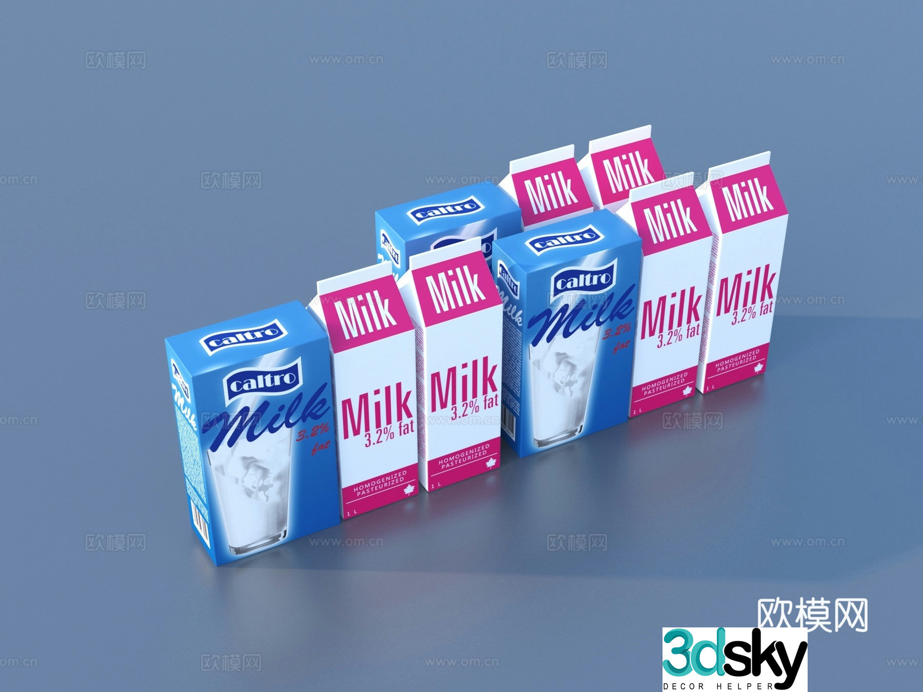 milk packaging box snack food box 3d model