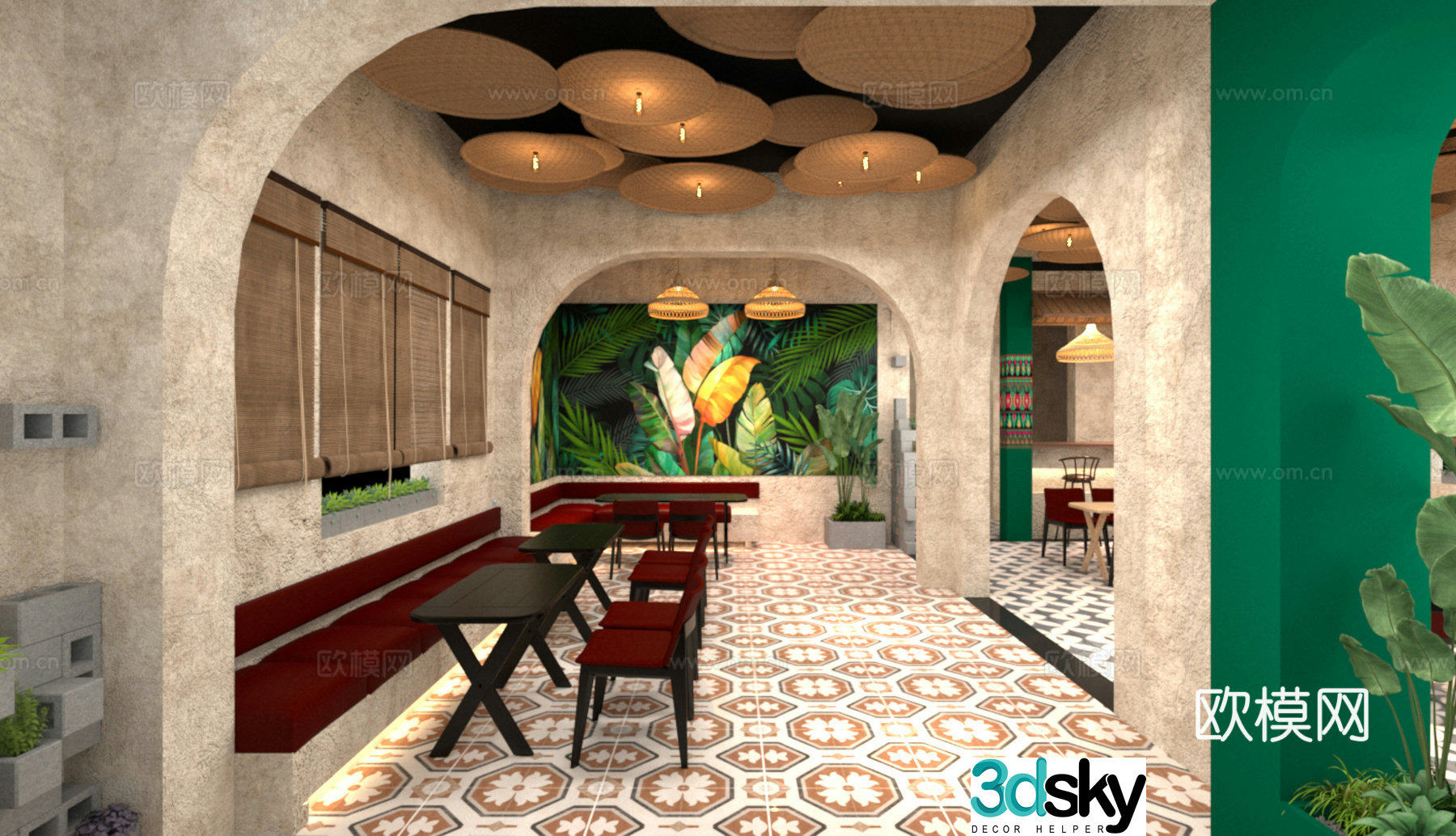 Nanyang style internet celebrity restaurant 3D model
