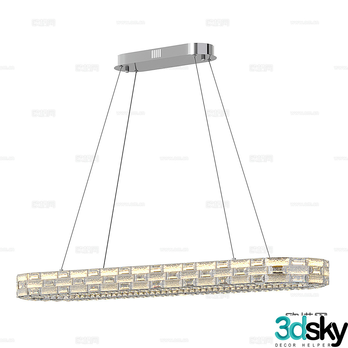 Modern minimalist chandelier long chandelier 3d model