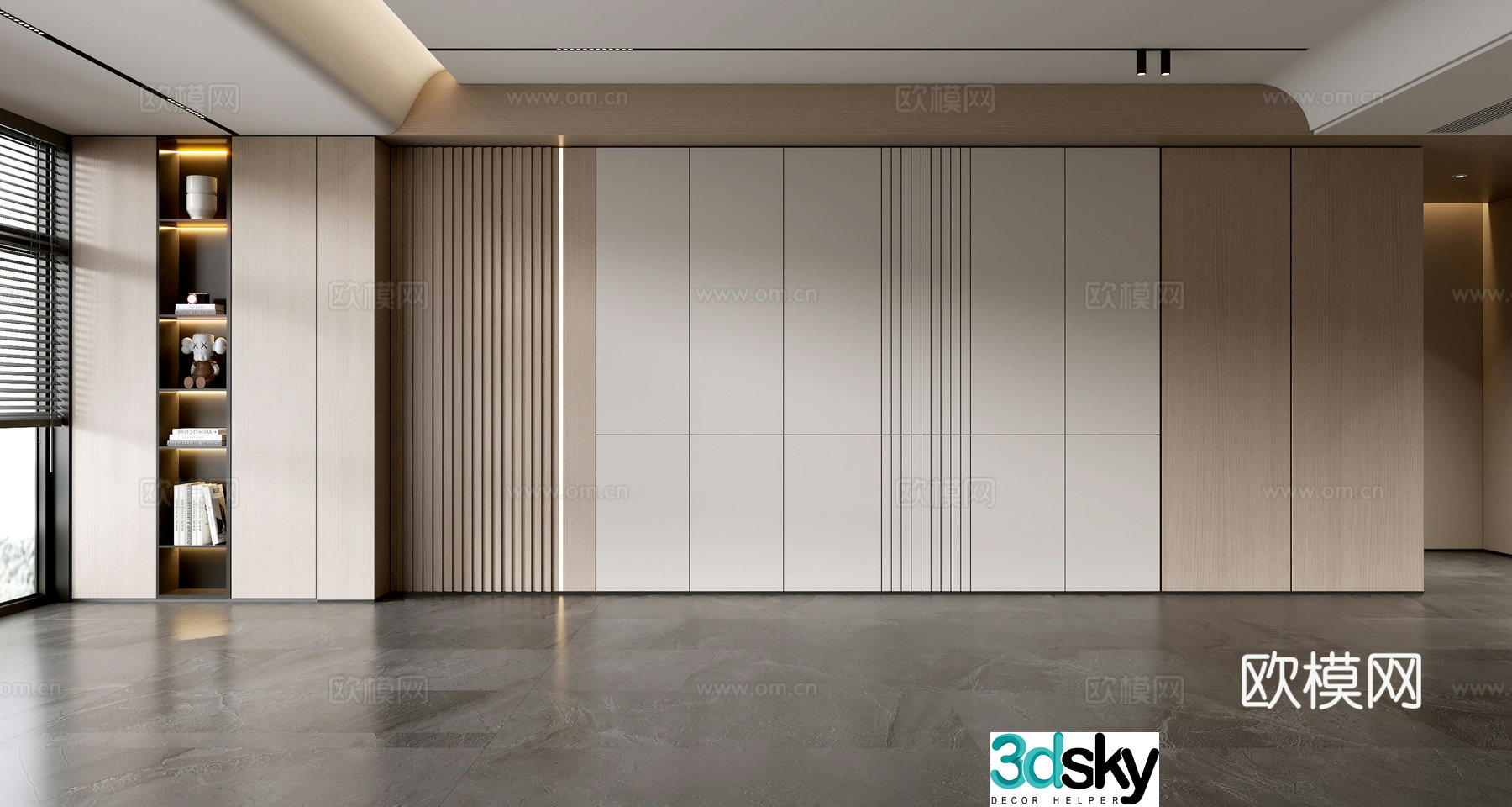 Modern minimalist background wall Sofa background wall 3d model