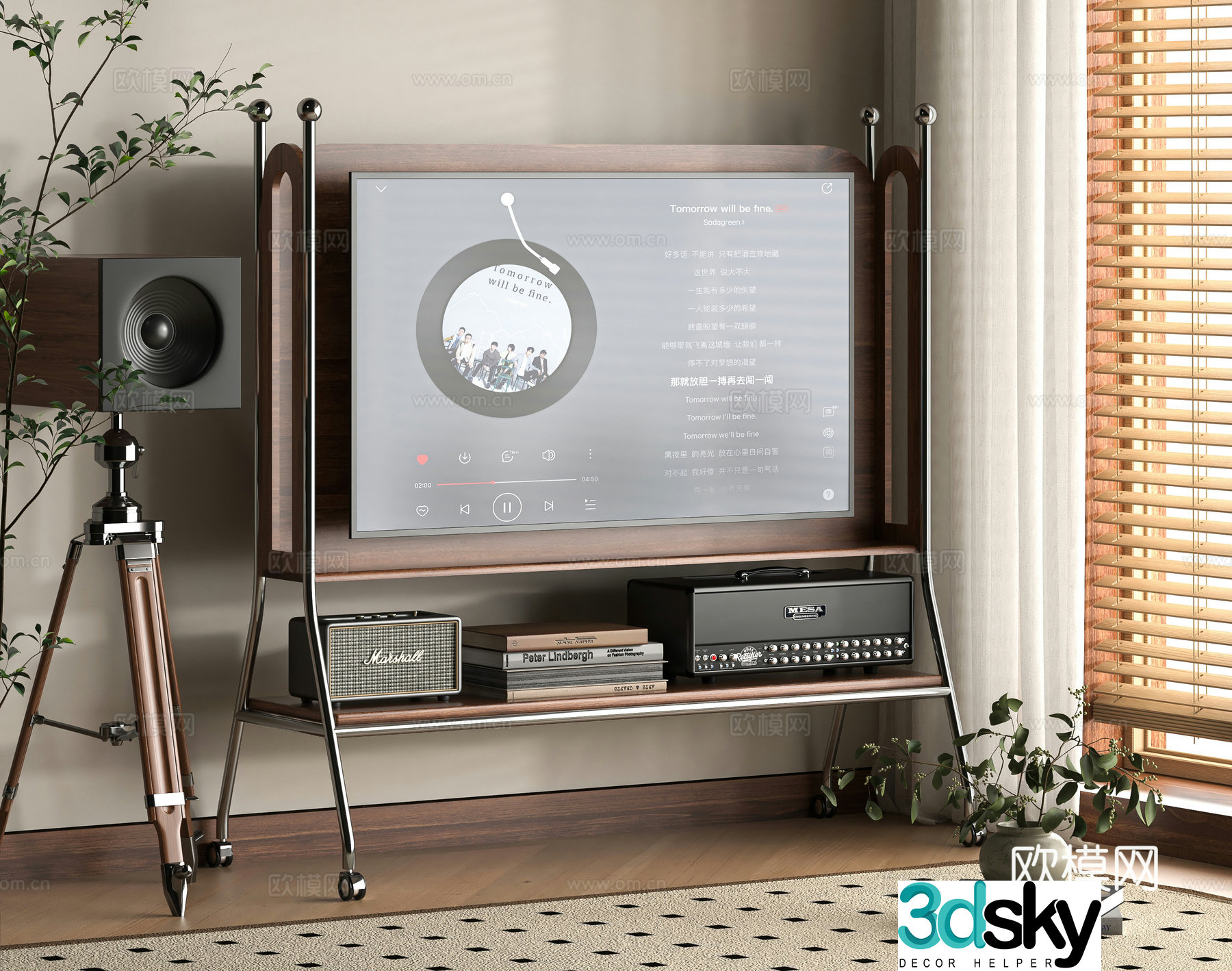 Medieval style movable TV 3D model
