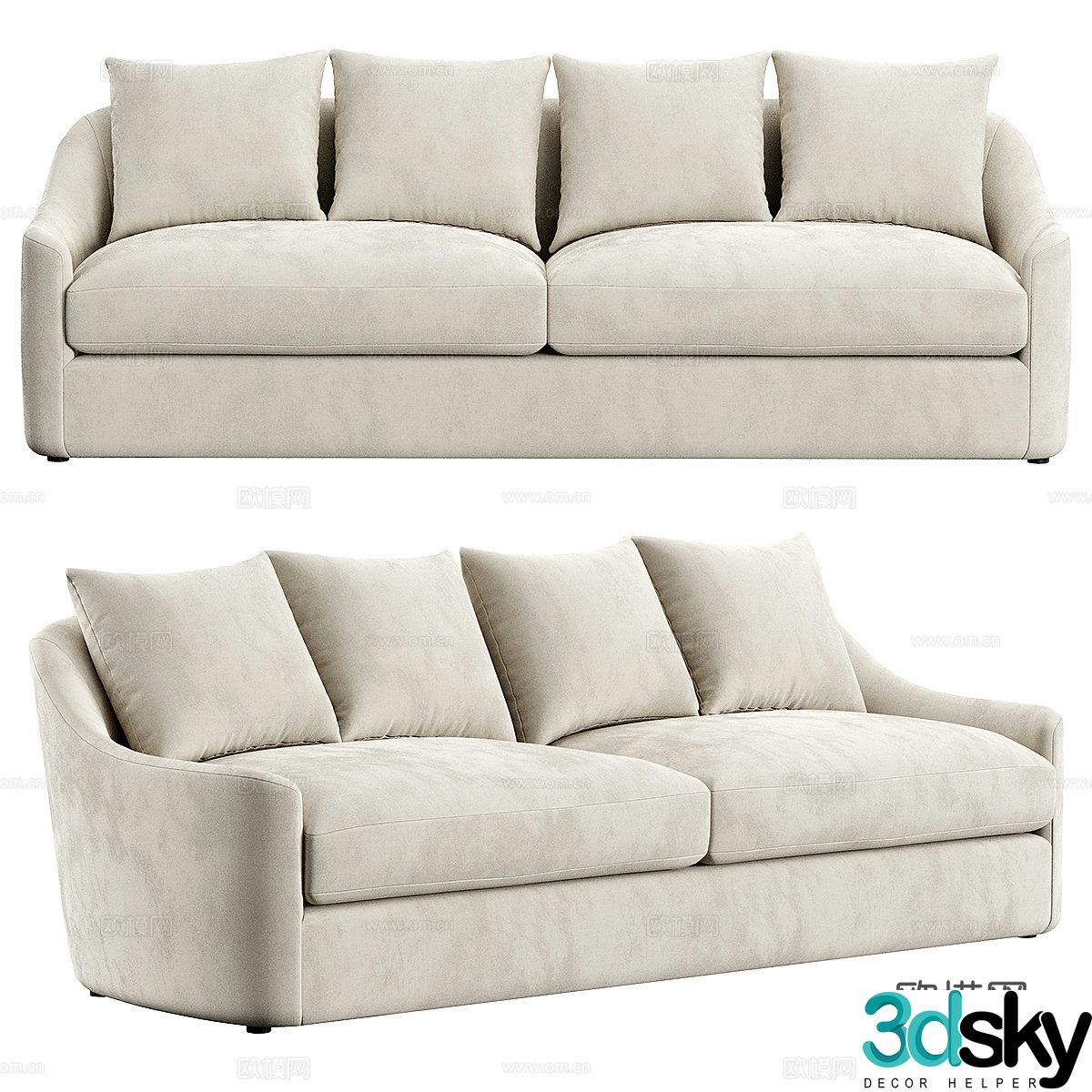 3d model of double sofa