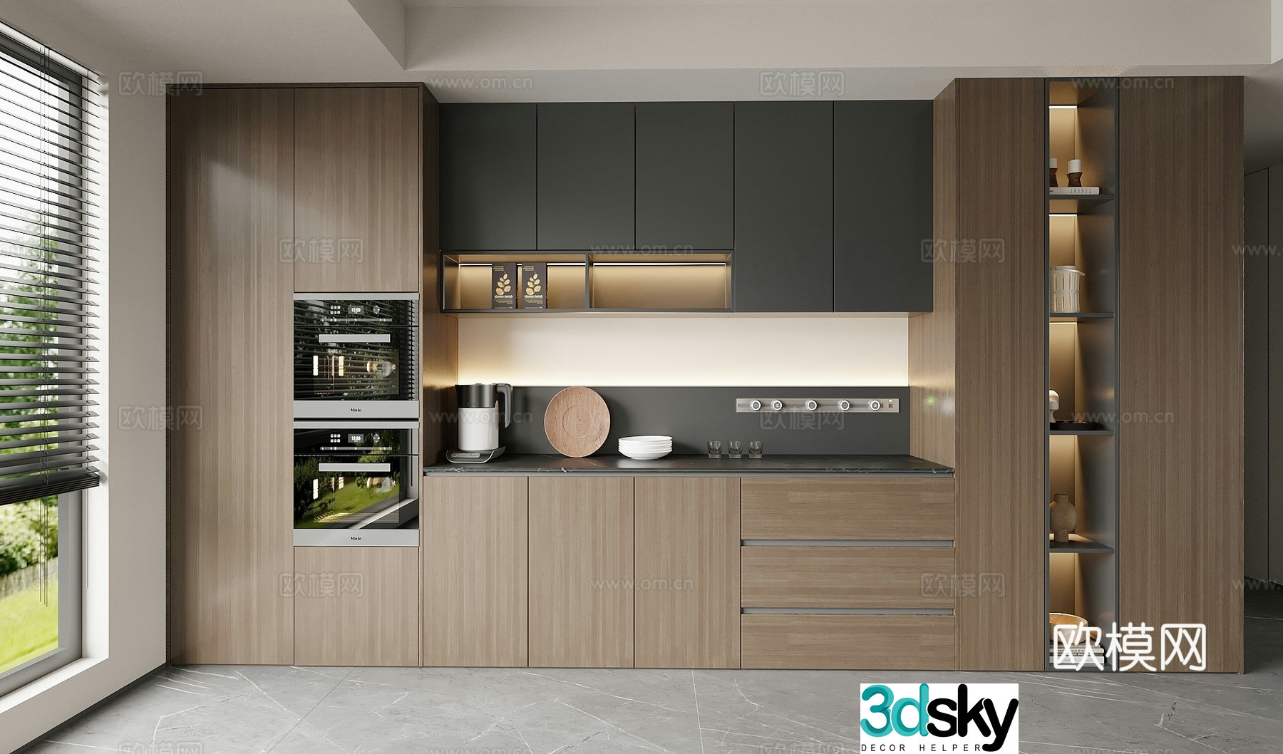 Italian sideboard wine cabinet 3d model