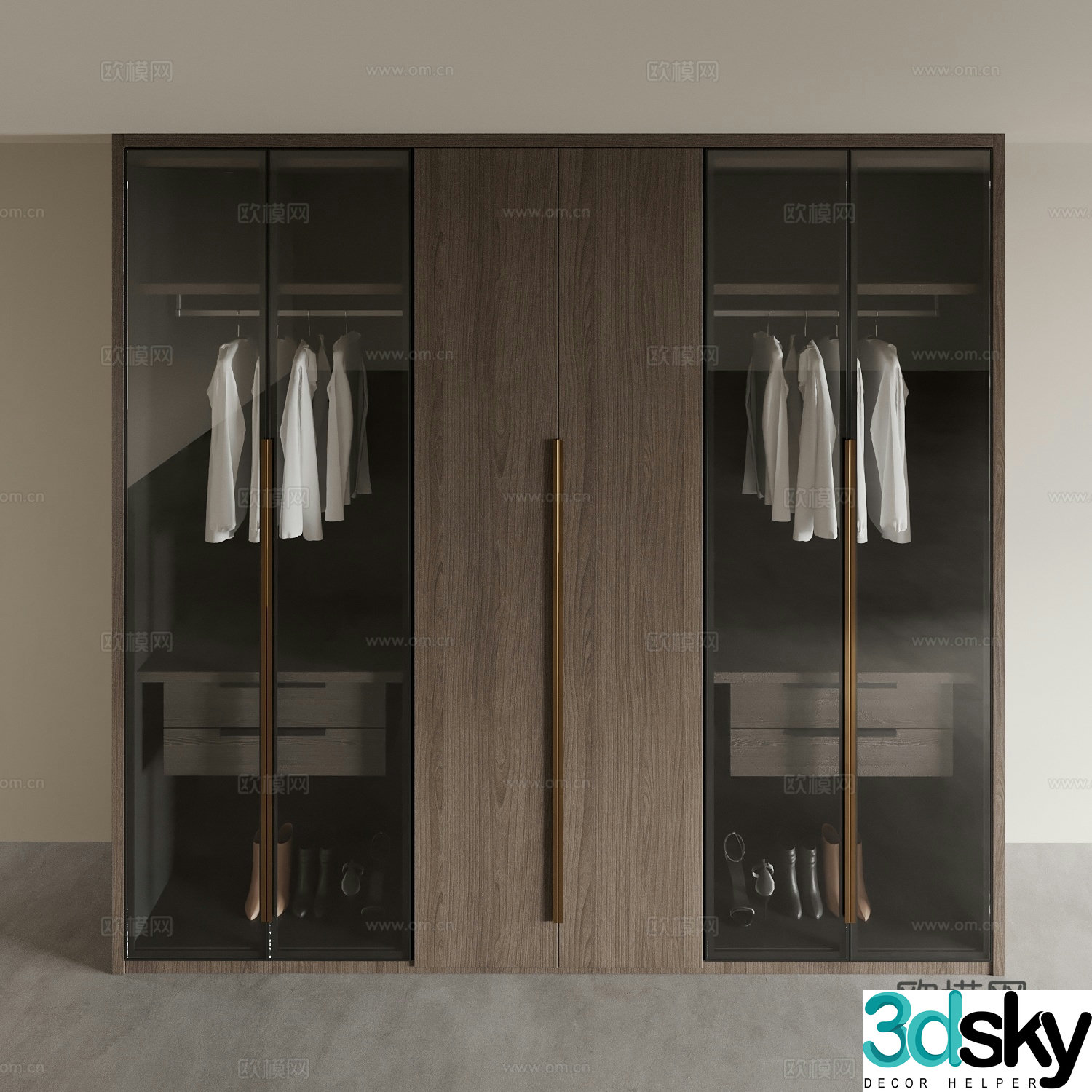 Modern glass wardrobe 3d model