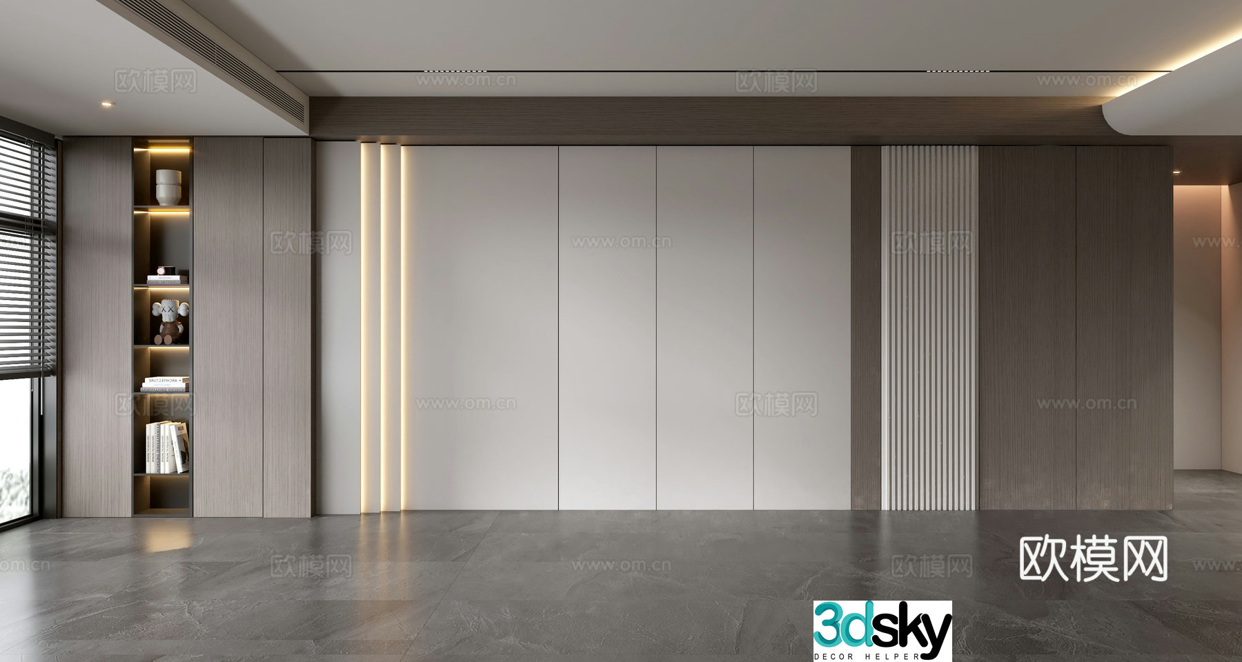Modern sofa background wall 3d model