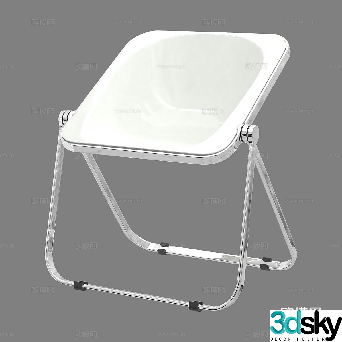 Modern minimalist stool folding chair 3d model