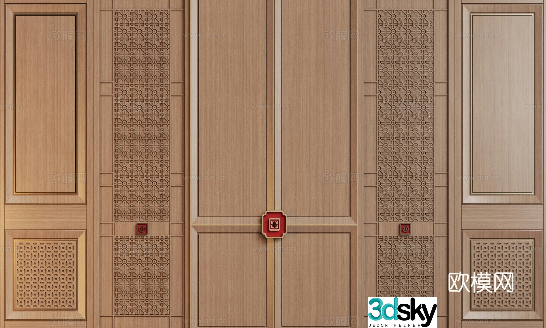 New Chinese wall panel 3D model
