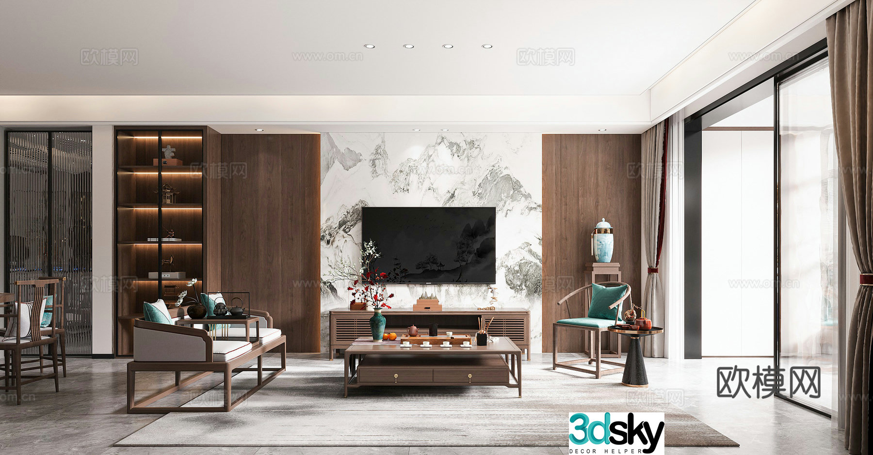 New Chinese living room 3D model