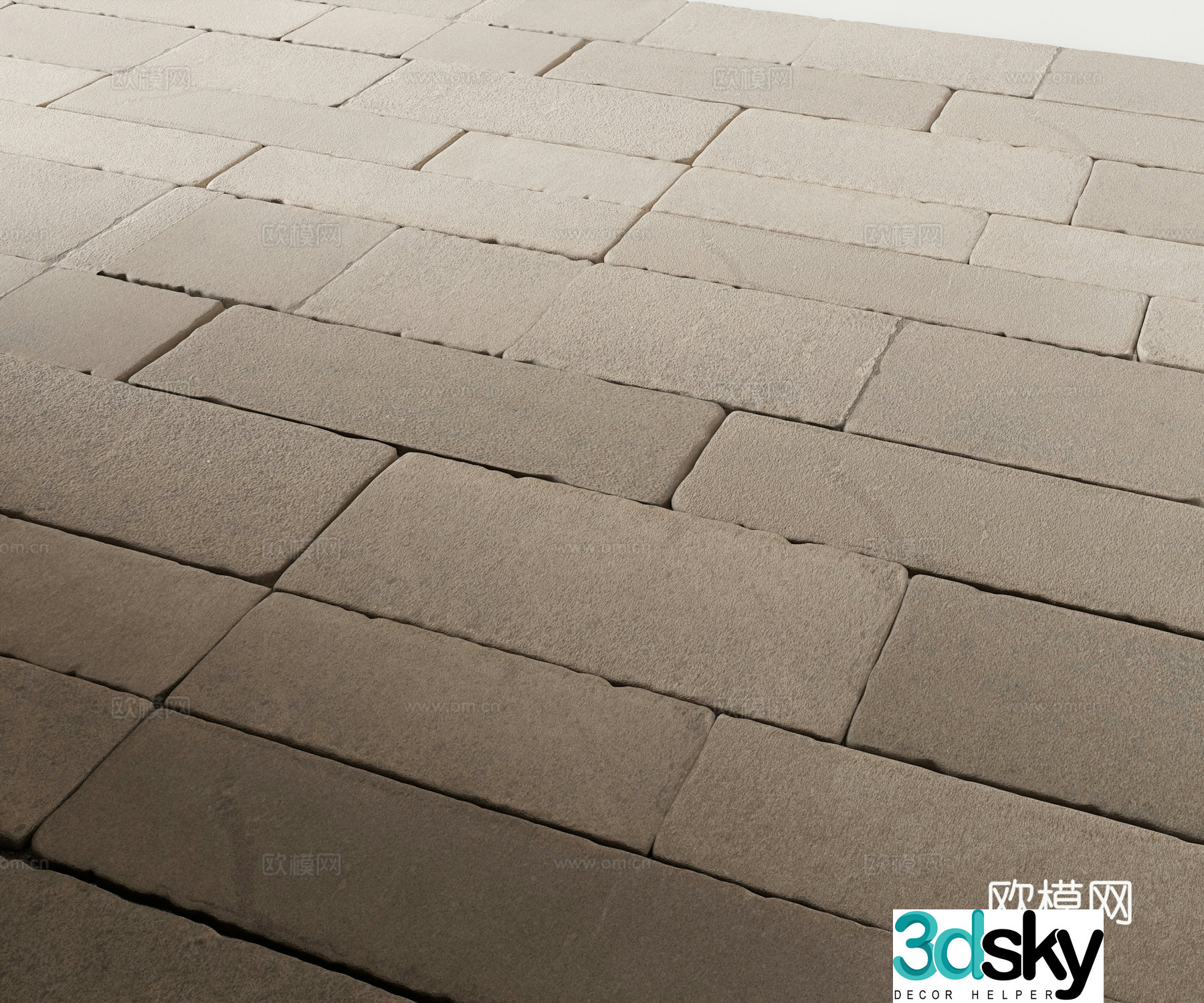Building materials bluestone bricks outdoor brick 3d model