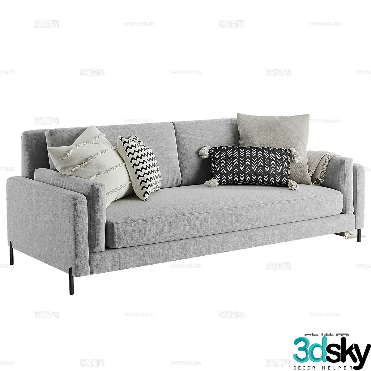 3d model of double sofa