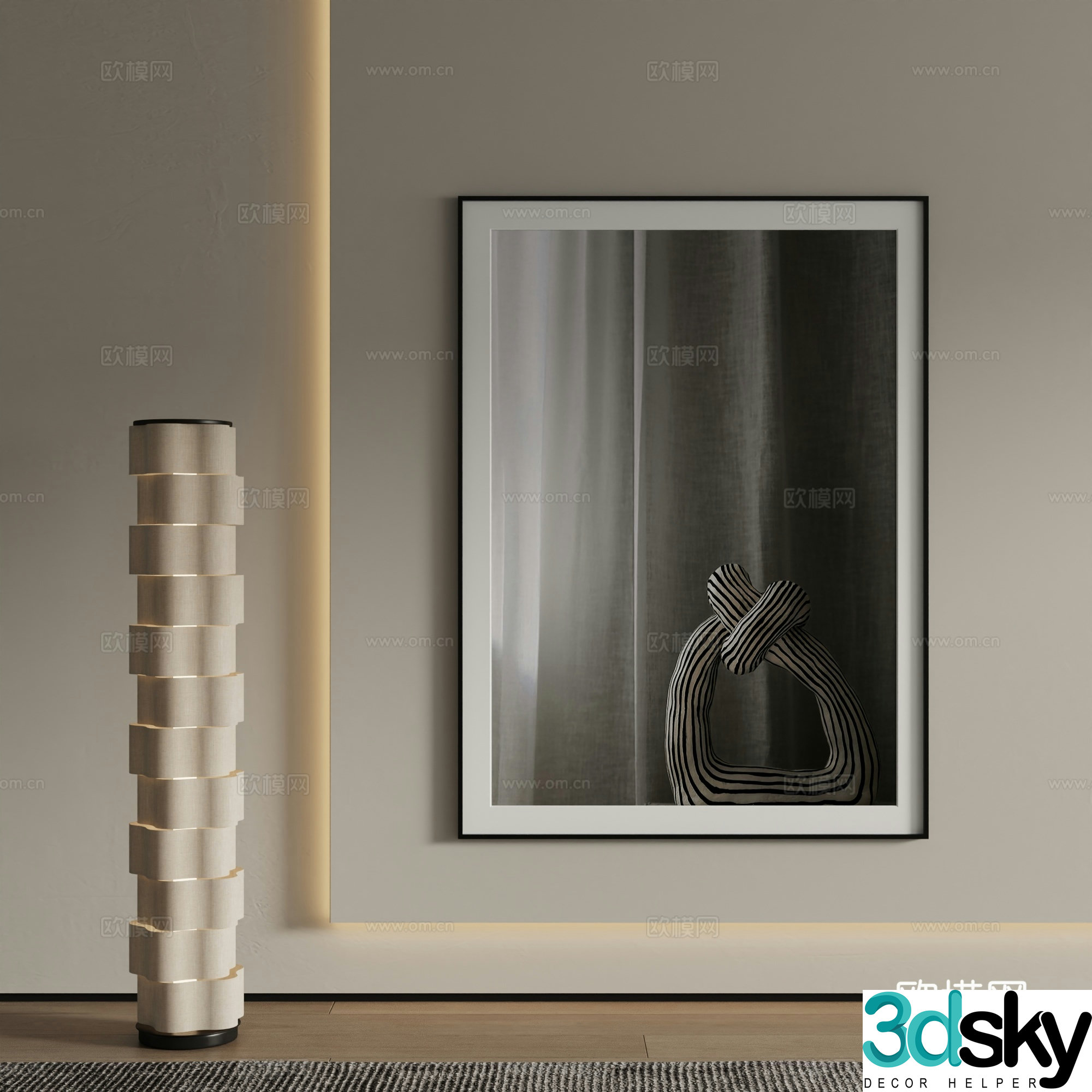 Modern Art Painting Decorative Painting 3D Model