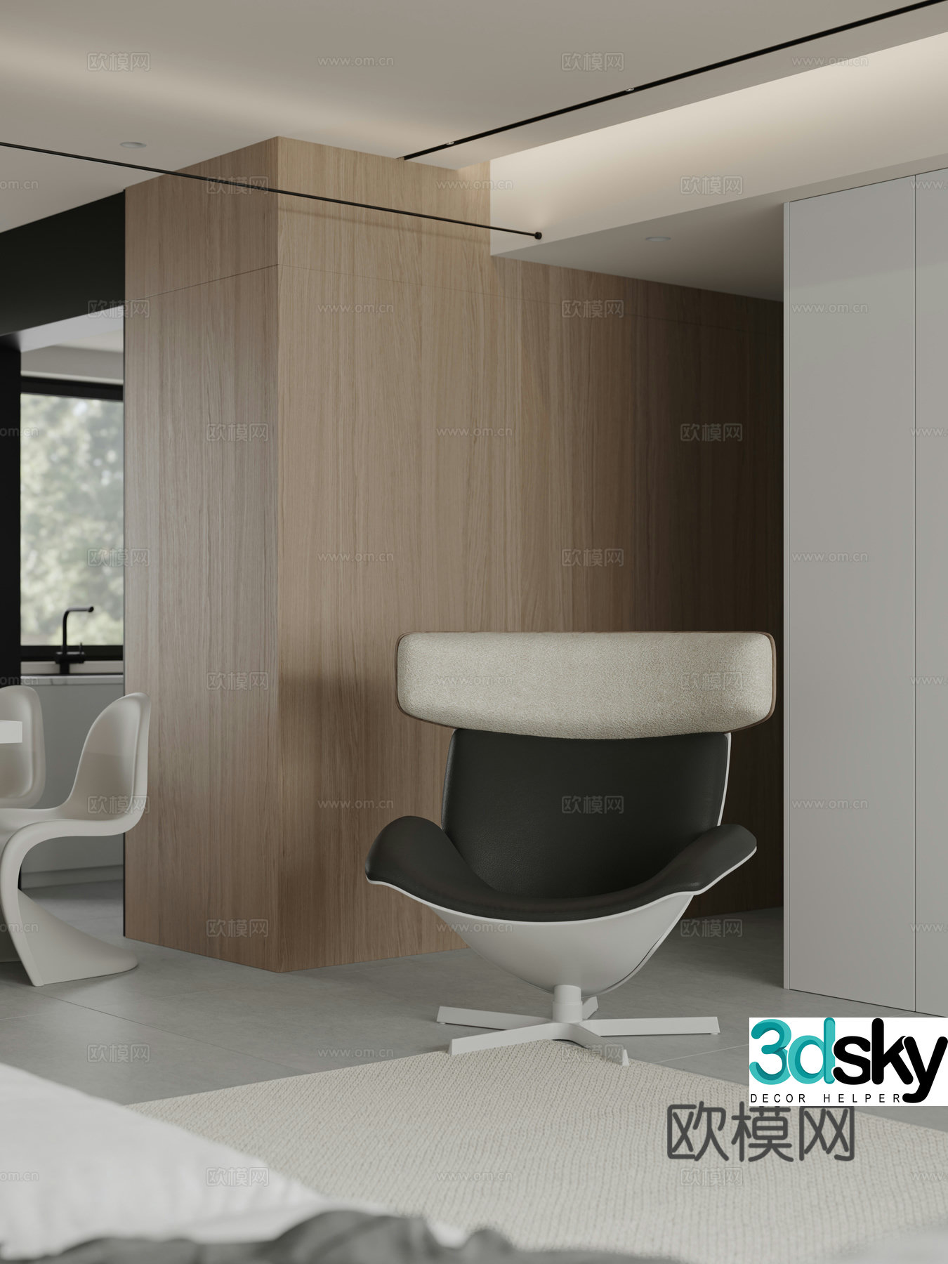 Modern sofa chair leisure chair 3D model