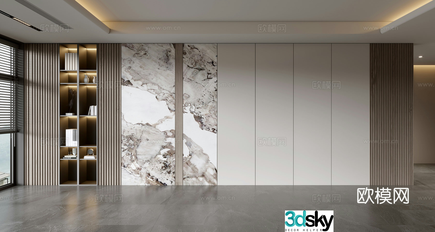 Modern sofa background wall 3d model