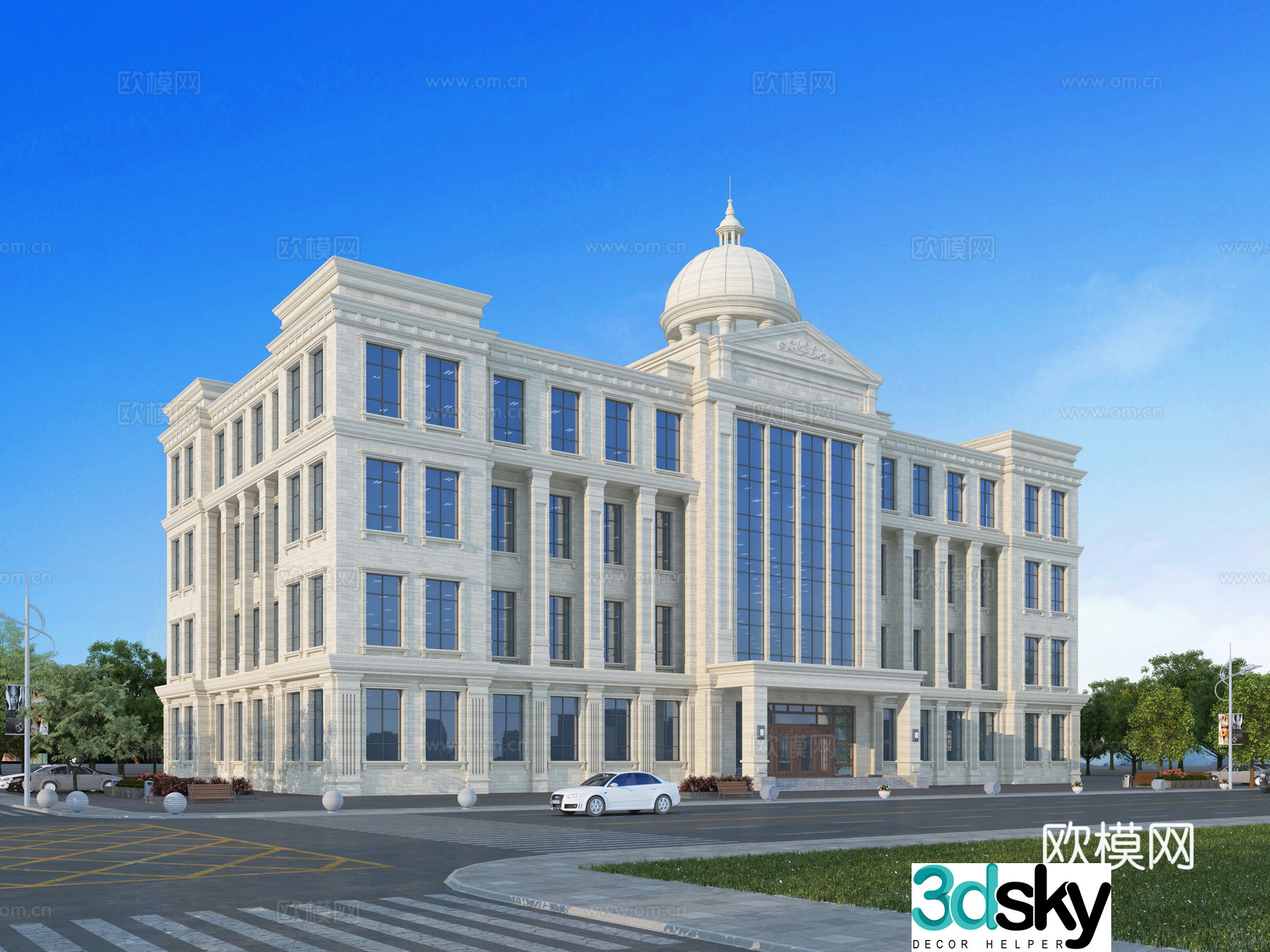 European -style Comprehensive Office Building Government Building 3D model