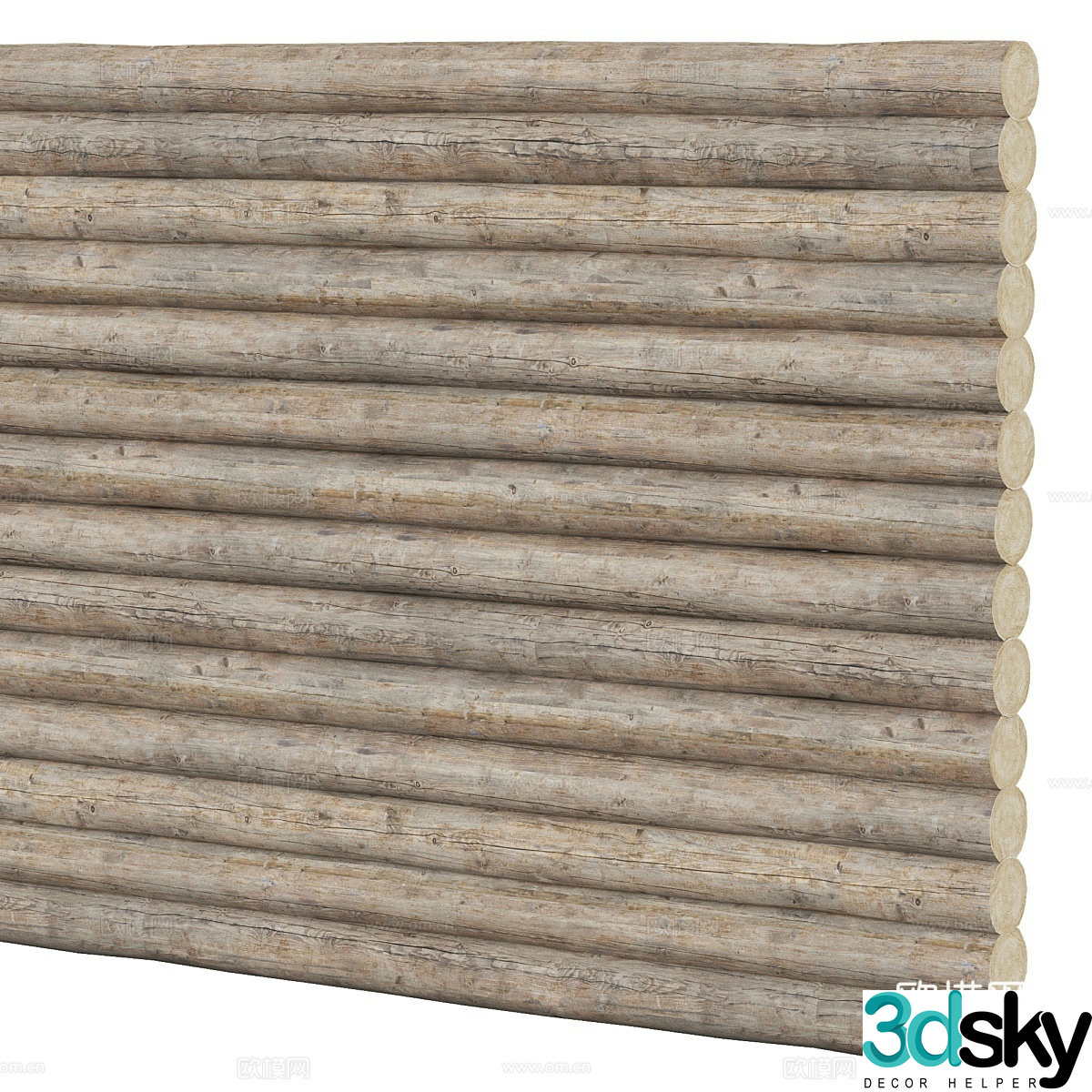 wooden fence wooden square wooden post 3d model