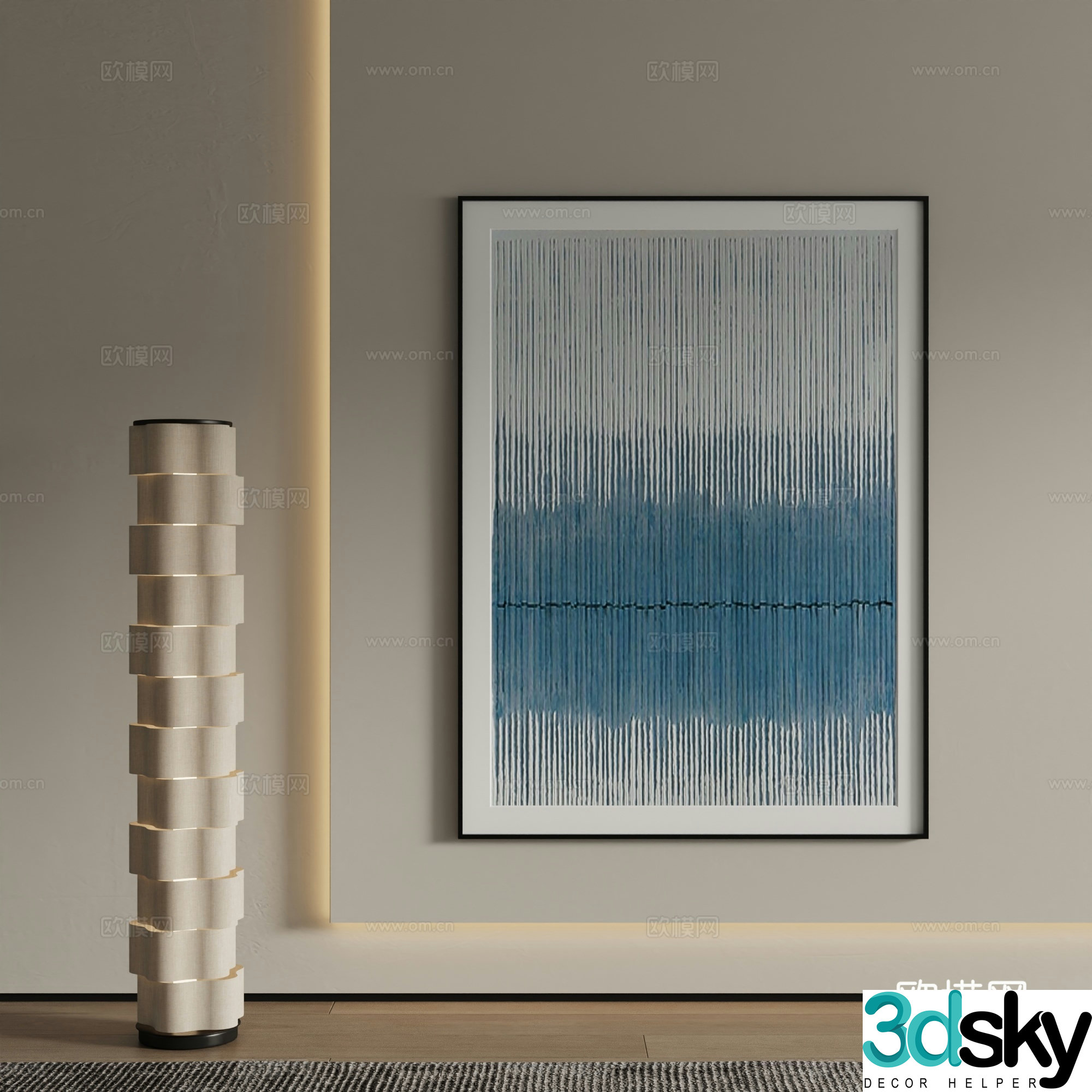 Modern decorative painting Gradient hanging painting 3d model