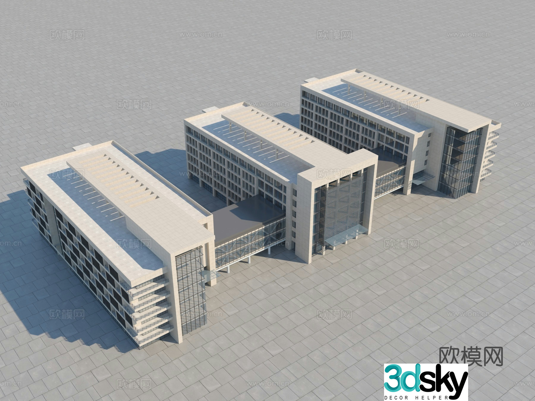 Modern school museum cultural center library single 3D model