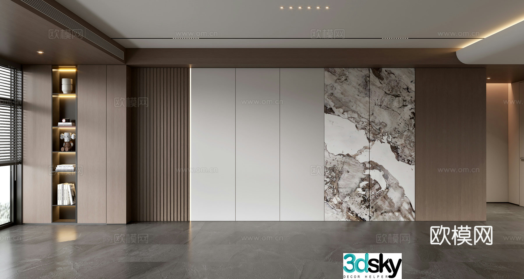 Modern sofa background wall 3d model