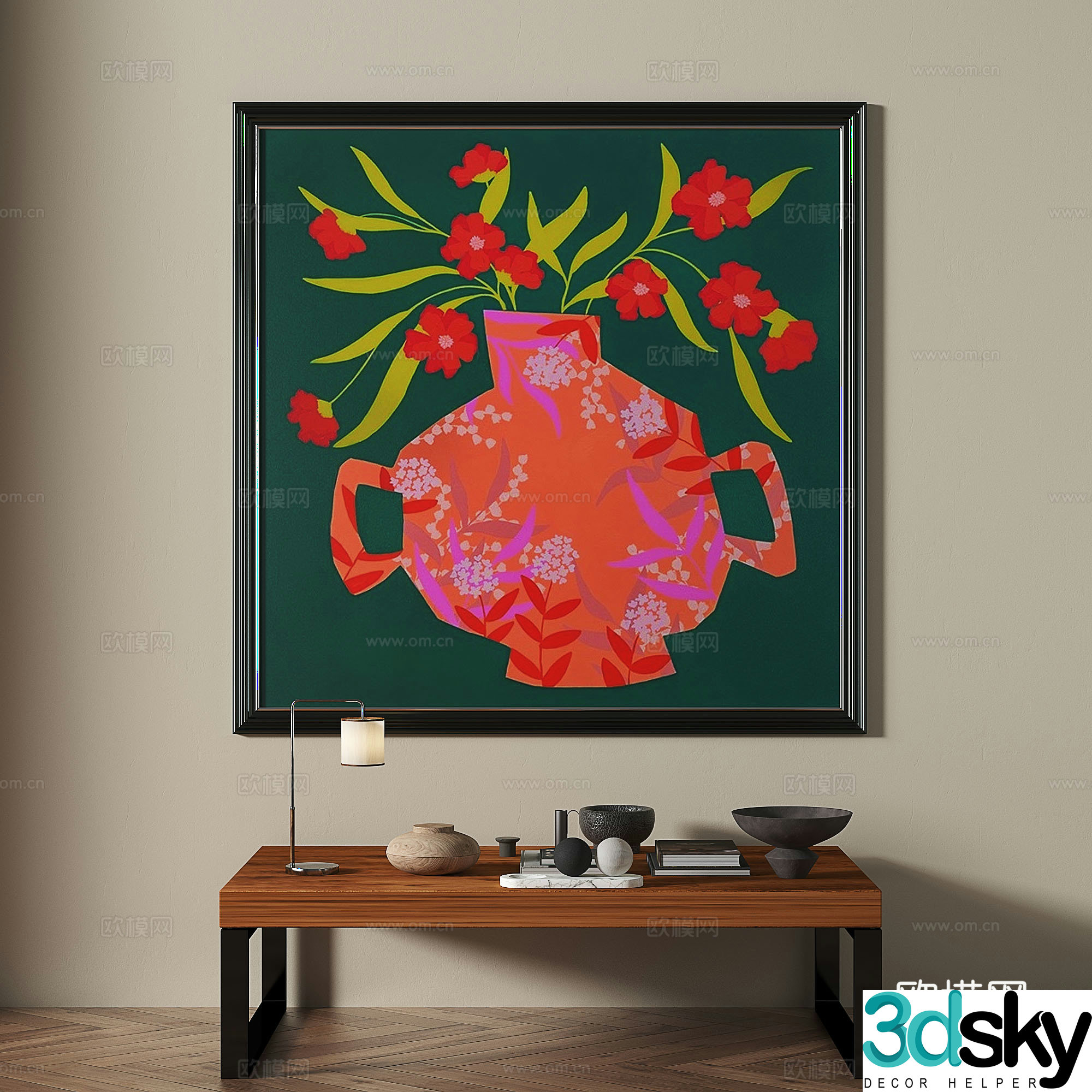 Middle-aged art painting decorative painting 3d model