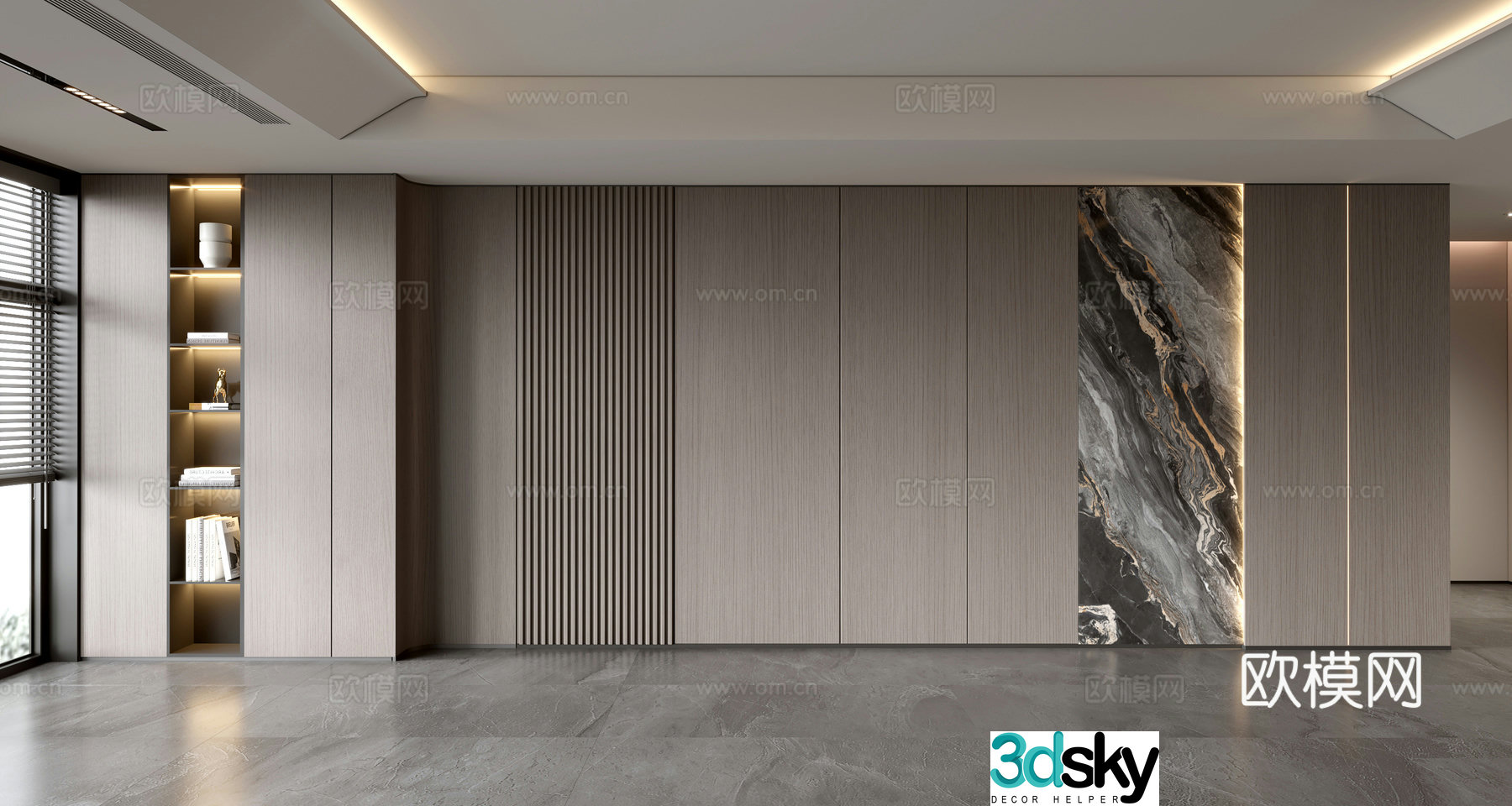 Modern sofa background wall 3d model