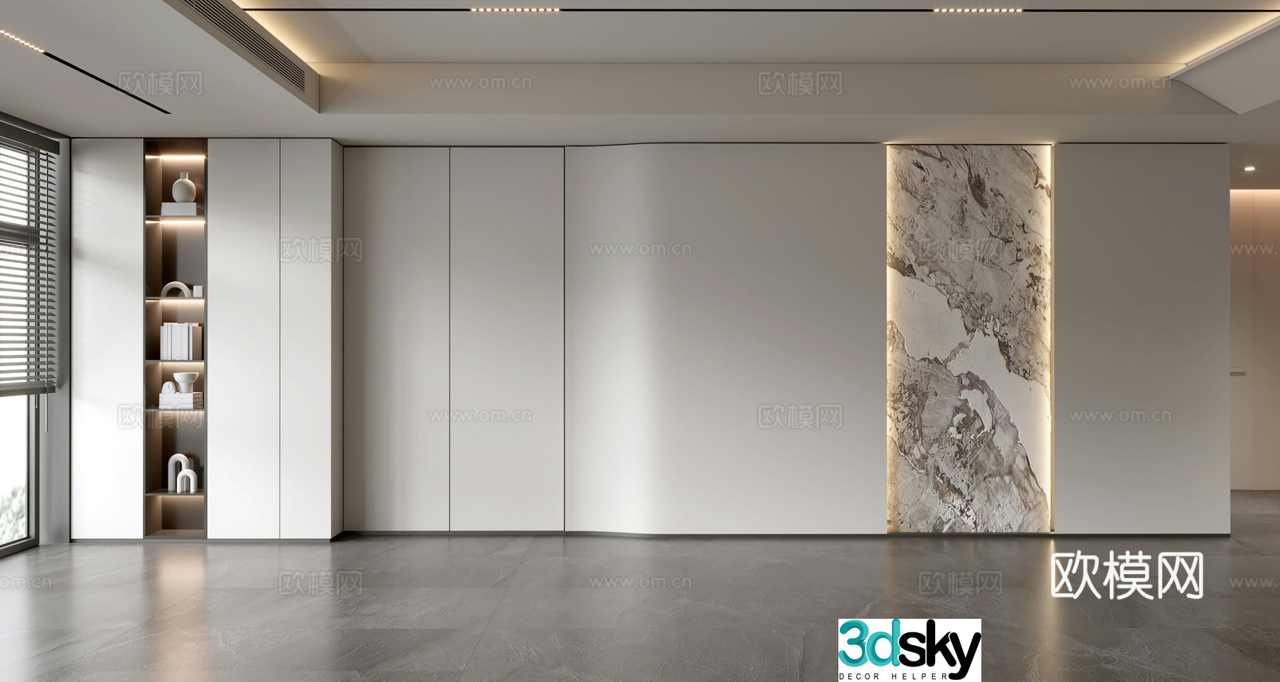 Modern sofa background wall 3d model