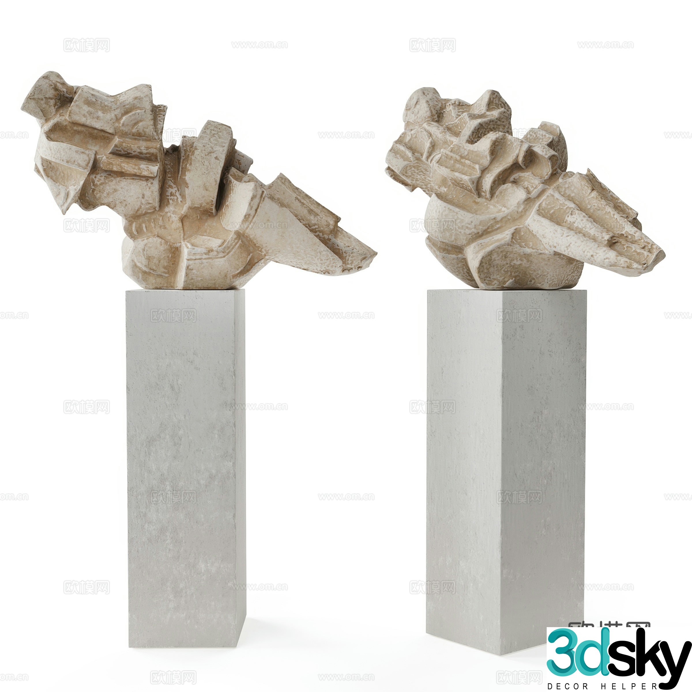 New Chinese Art Sculpture Ornament 3D Model