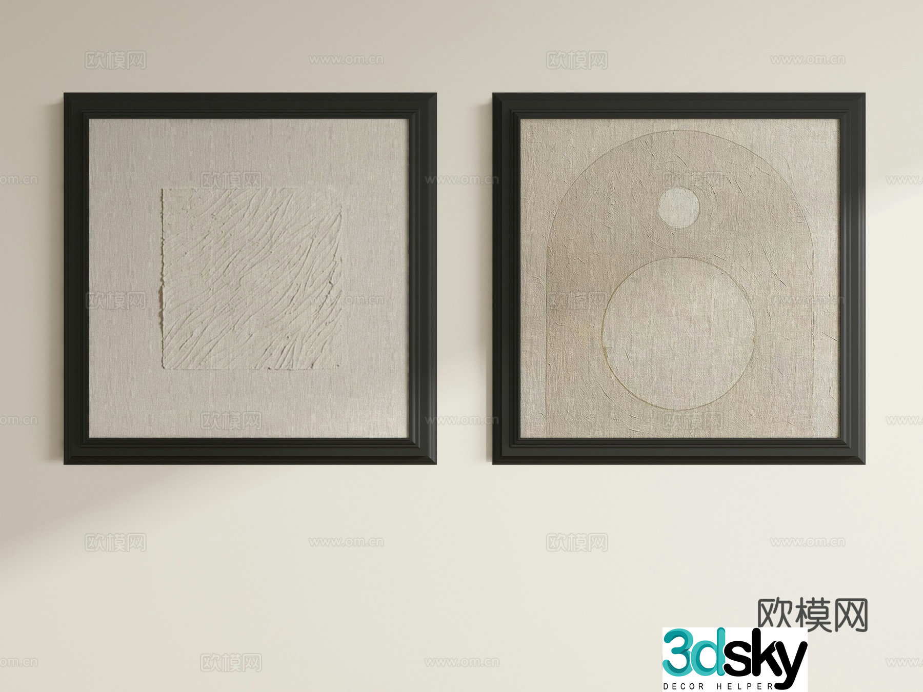 French decorative painting Hanging painting Texture painting 3D model