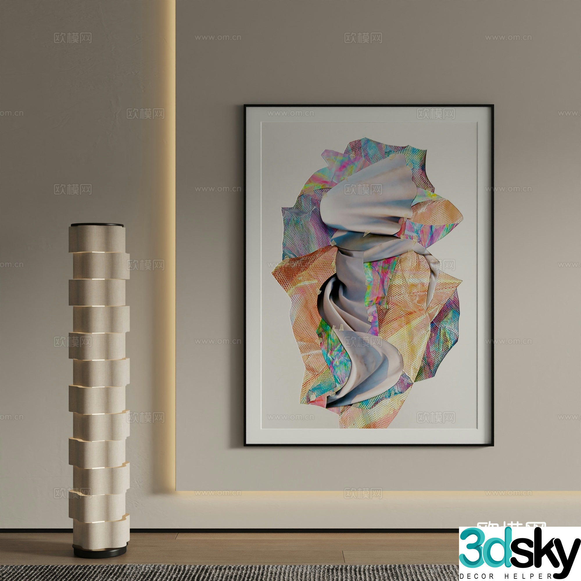 Modern Art Painting Decorative Painting 3D Model