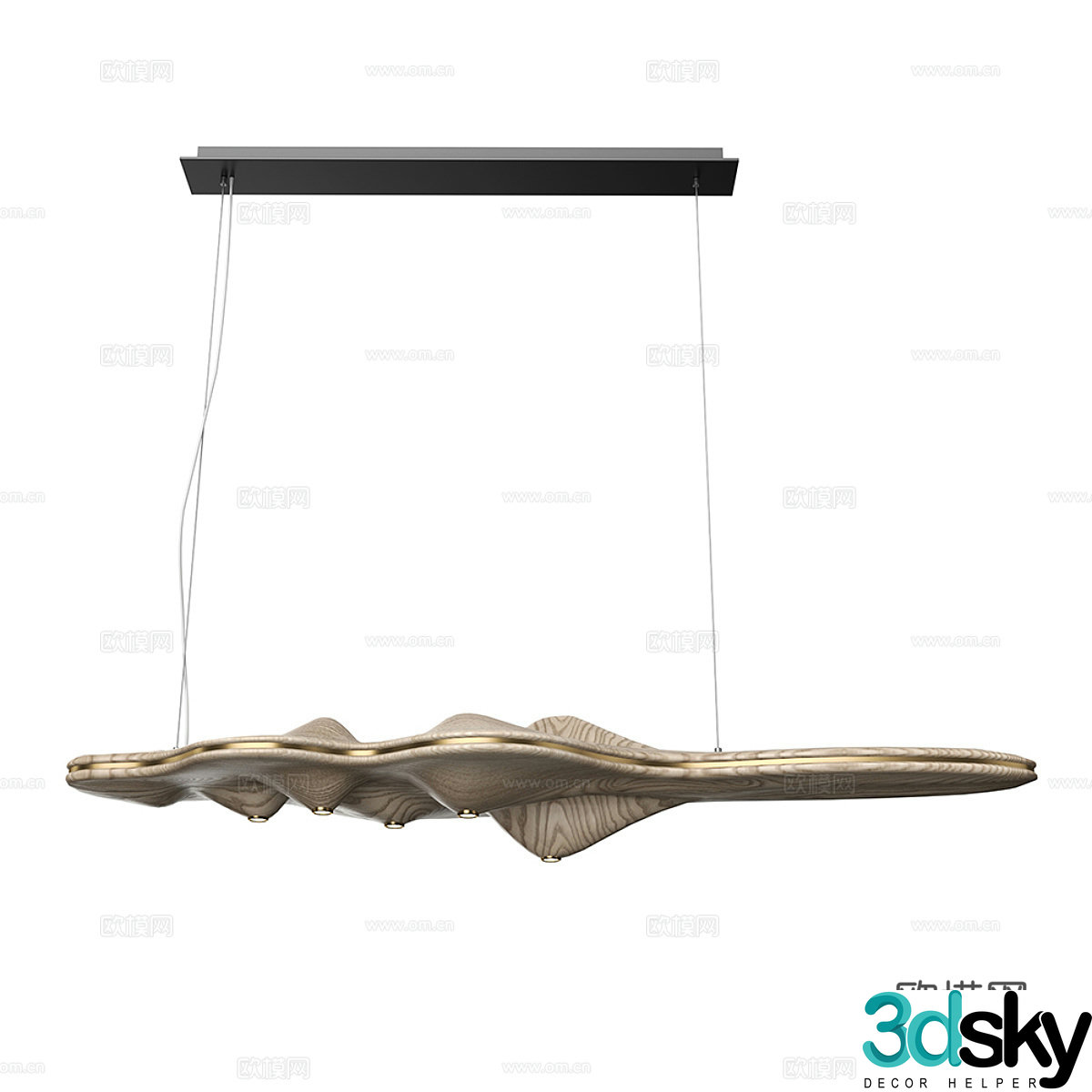 New Chinese style decorative chandelier 3D model