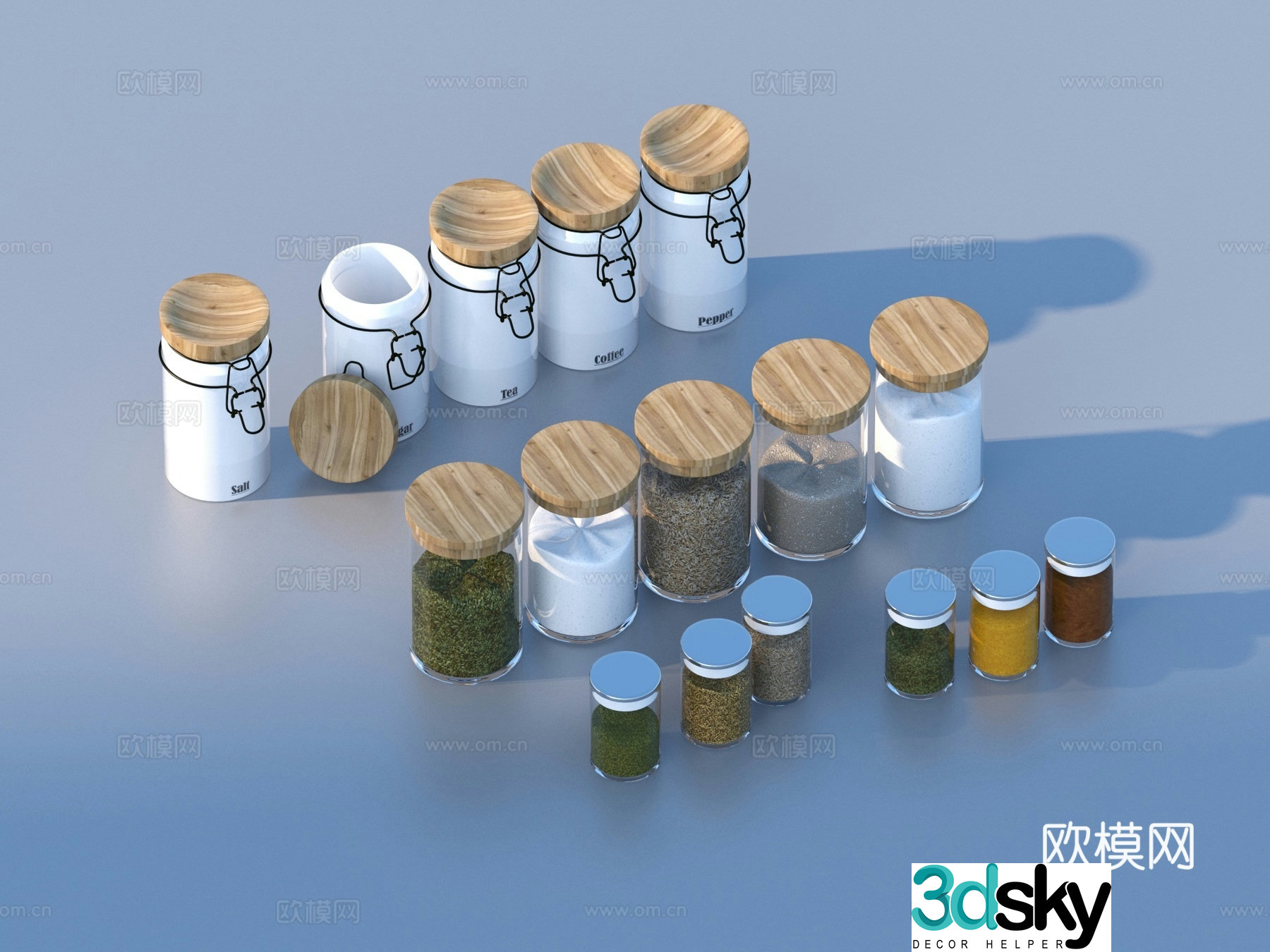 Kitchen ornament seasoning bottle glass bottle 3D model
