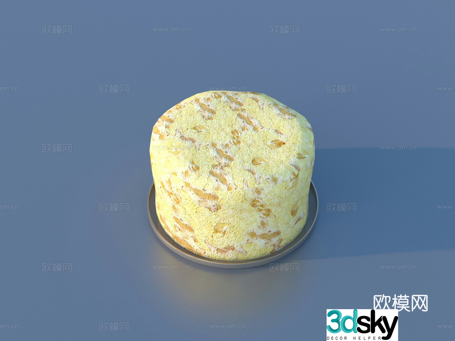 Cake bread and food 3D model
