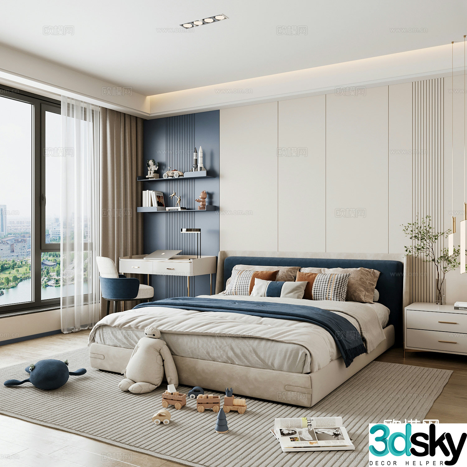 Modern children’s room boy’s room 3d model
