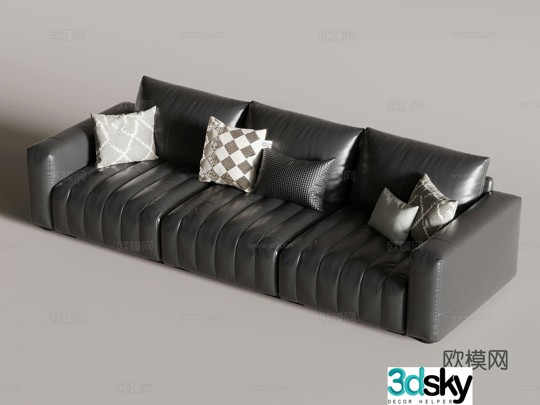 Italian three-person sofa 3d model