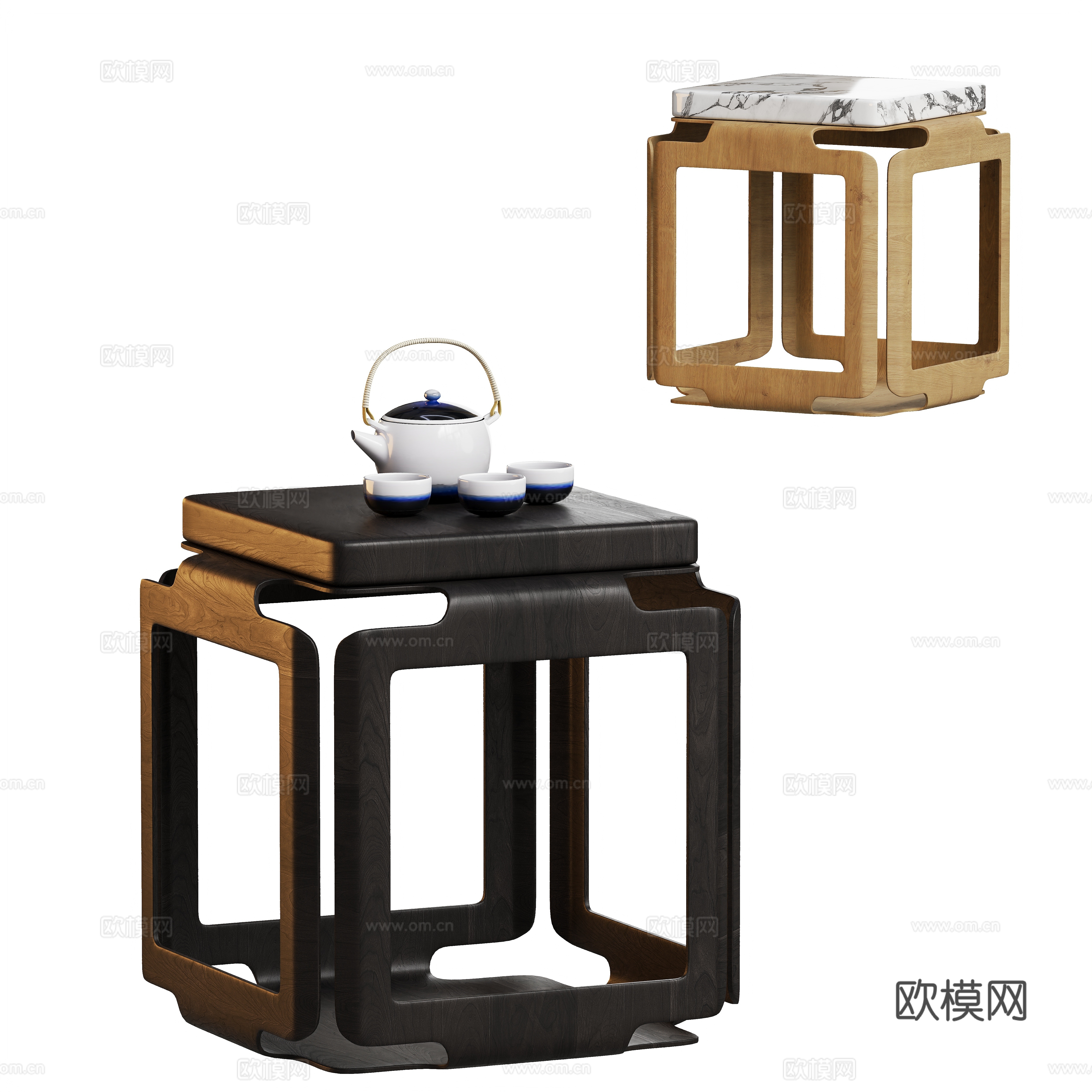 New Chinese coffee table side table corner table 3D model