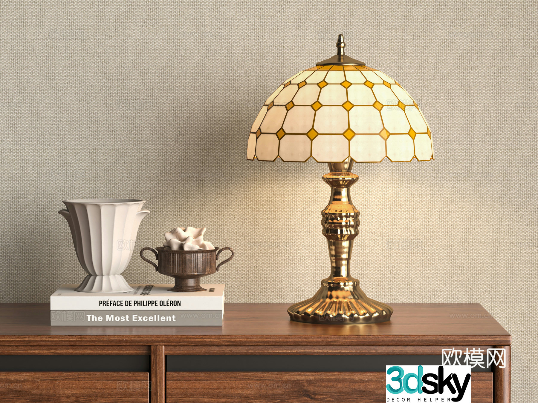 American table lamp 3D model