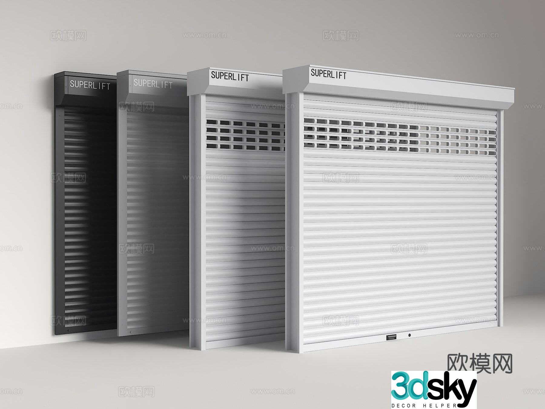 Modern roller shutter door Rolling gate Garage door Factory warehouse door 3D model