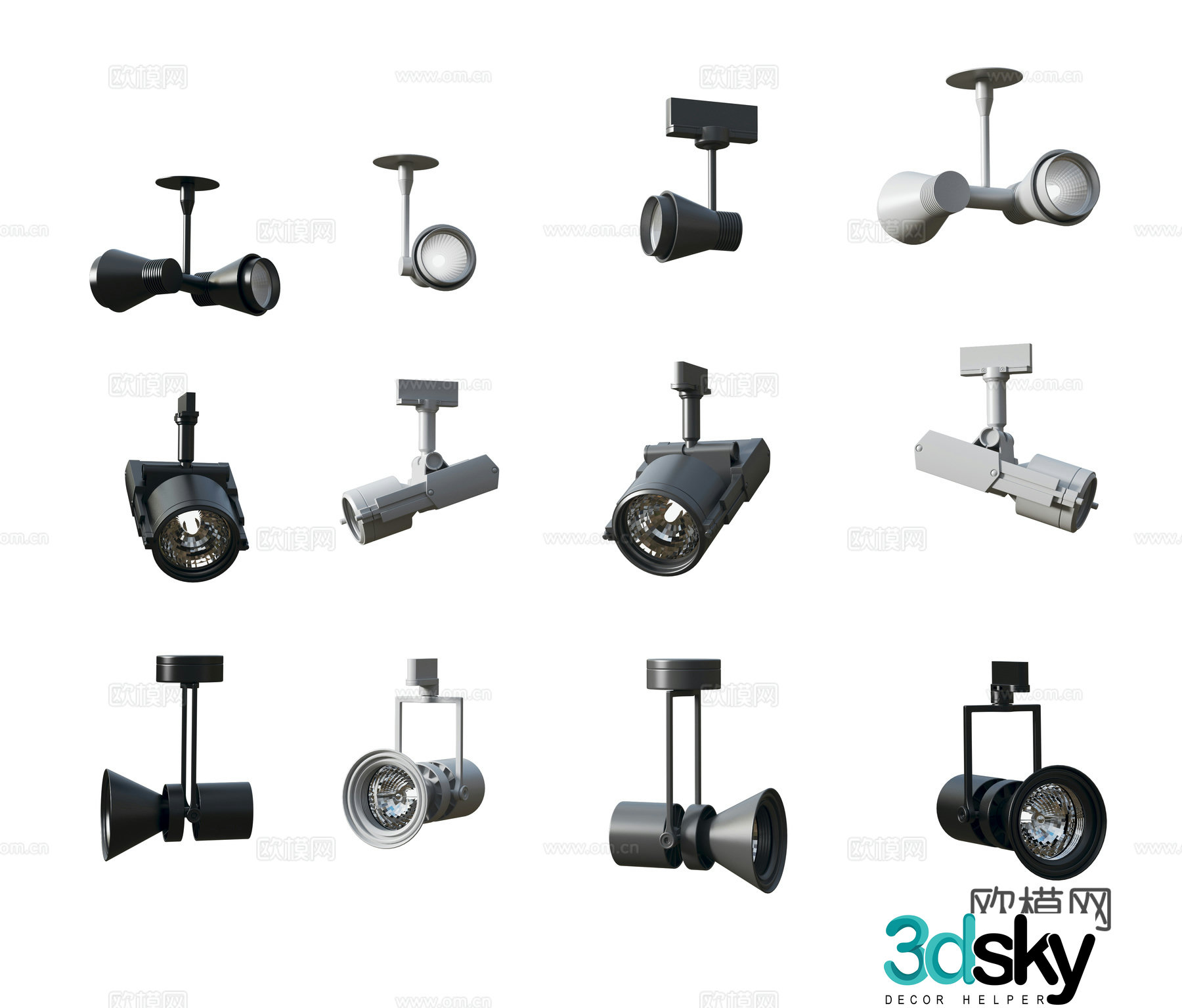 Modern stage lamp downlight spotlight 3d model